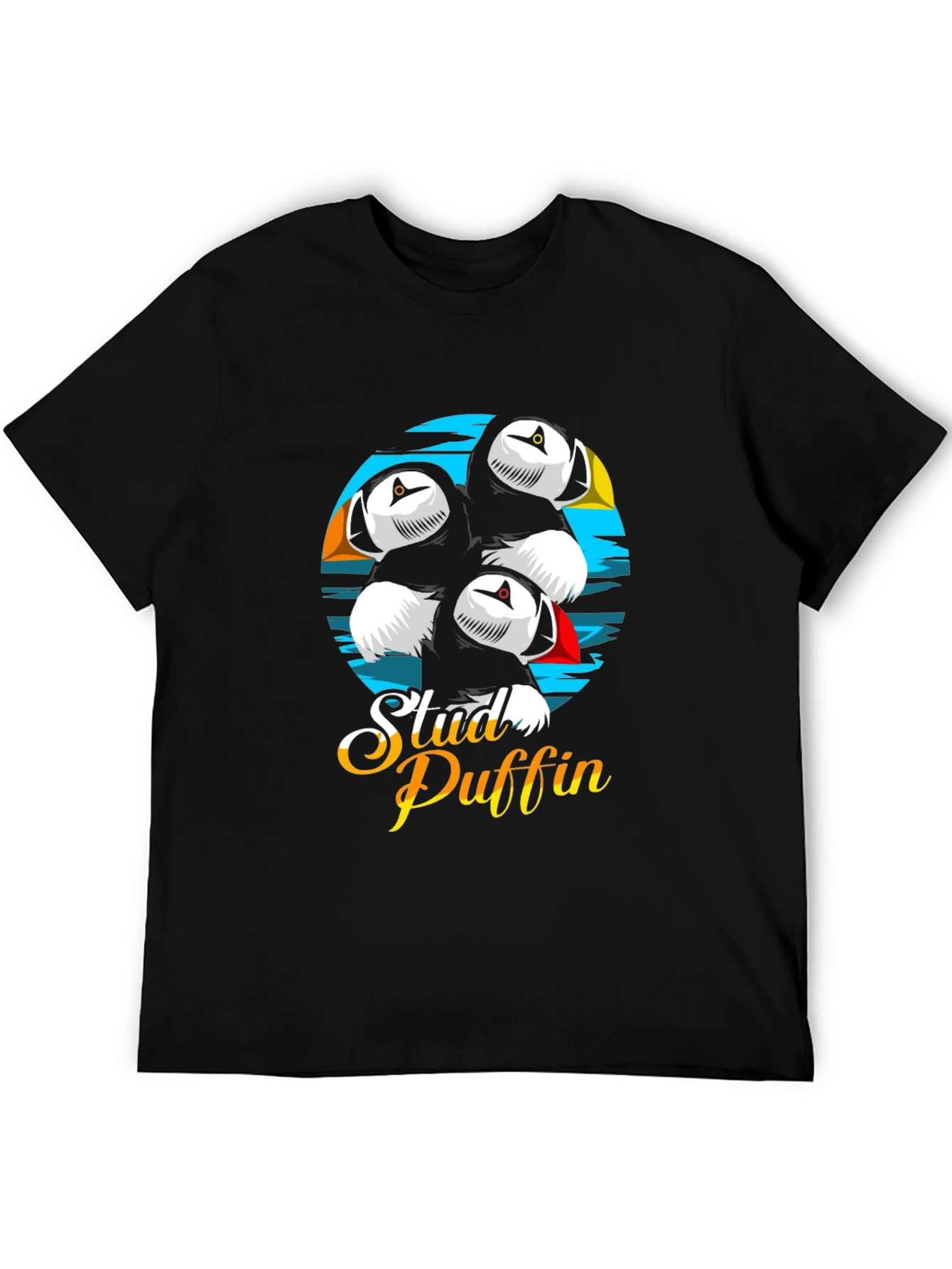 Stud Puffin Graphic Tee - Black T-Shirt
