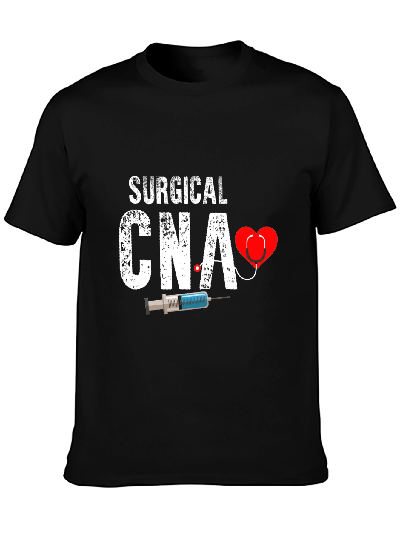 Surgical CNA Graphic T-Shirt - Heart & Syringe Design