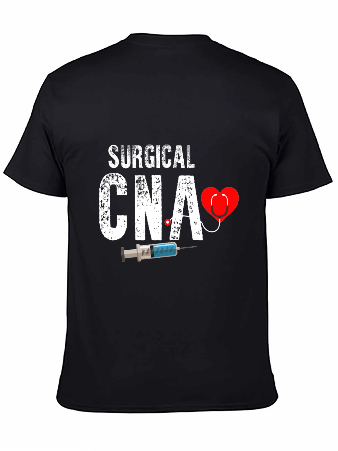 Surgical CNA Graphic T-Shirt - Heart & Syringe Design