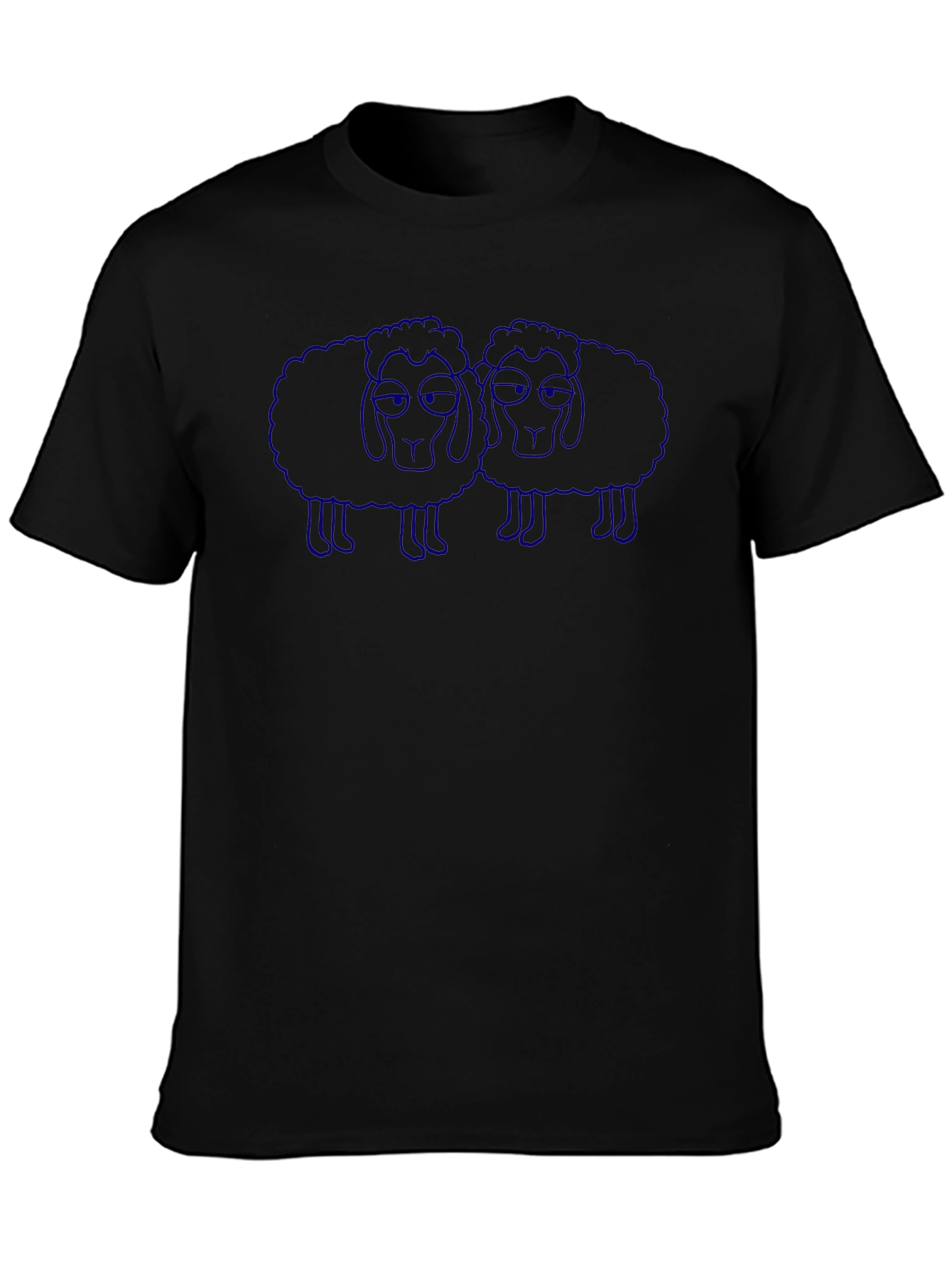 Two Sheep Outline Graphic T-Shirt