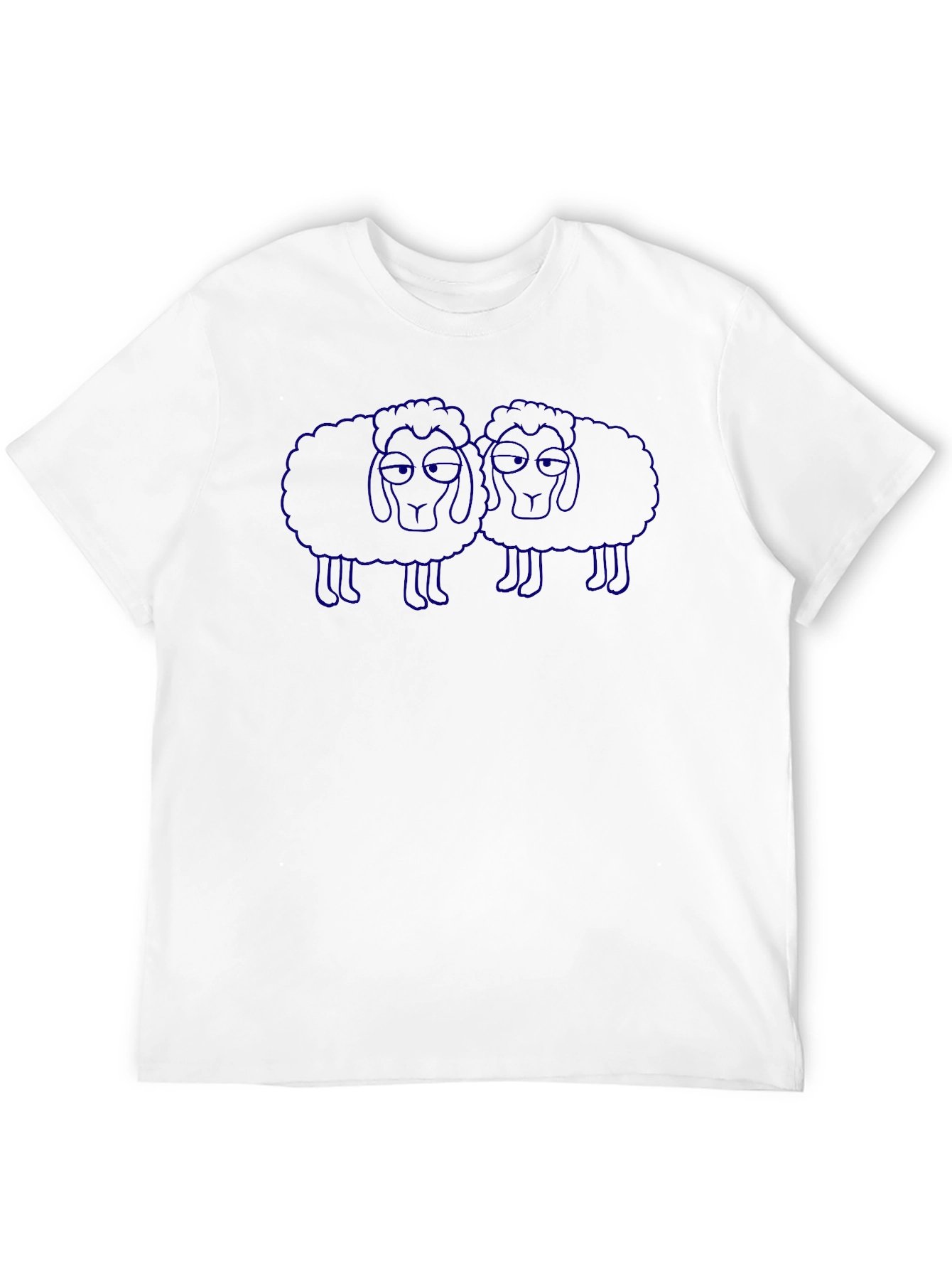 Two Sheep Outline Graphic T-Shirt