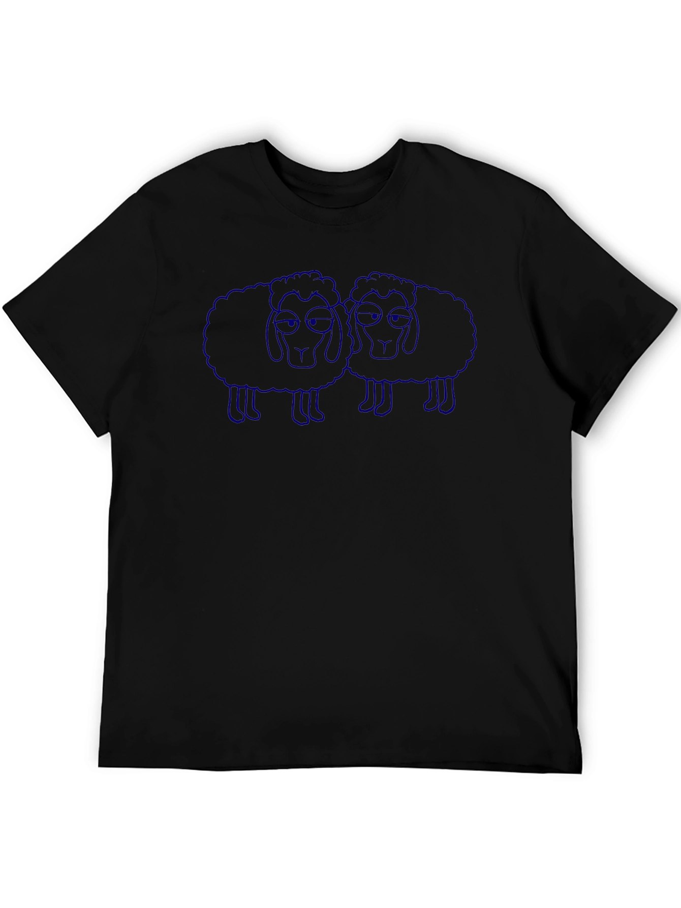 Two Sheep Outline Graphic T-Shirt