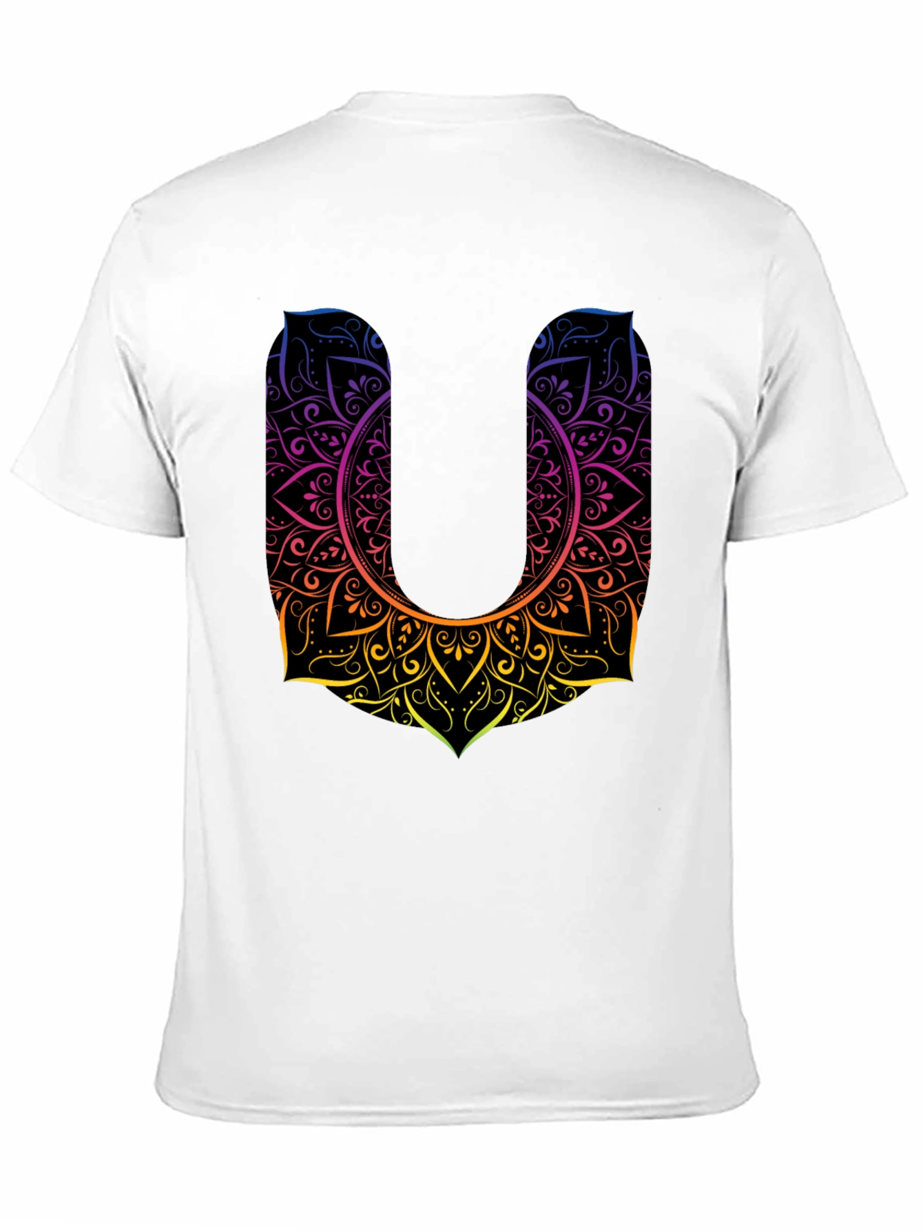 Mandala U Black Tee - Unique Design Casual Style