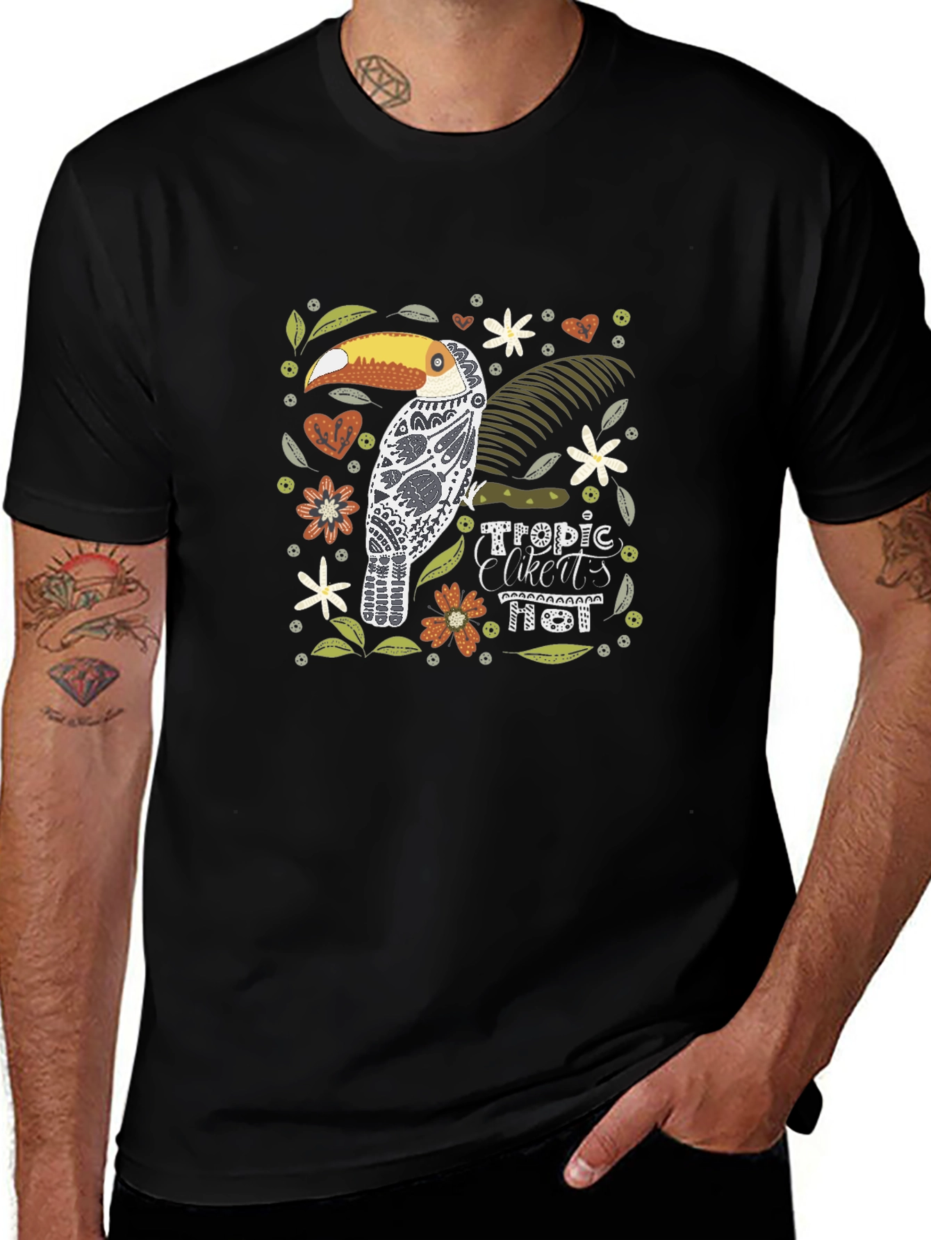 Tropical Toucan Graphic Print Tee