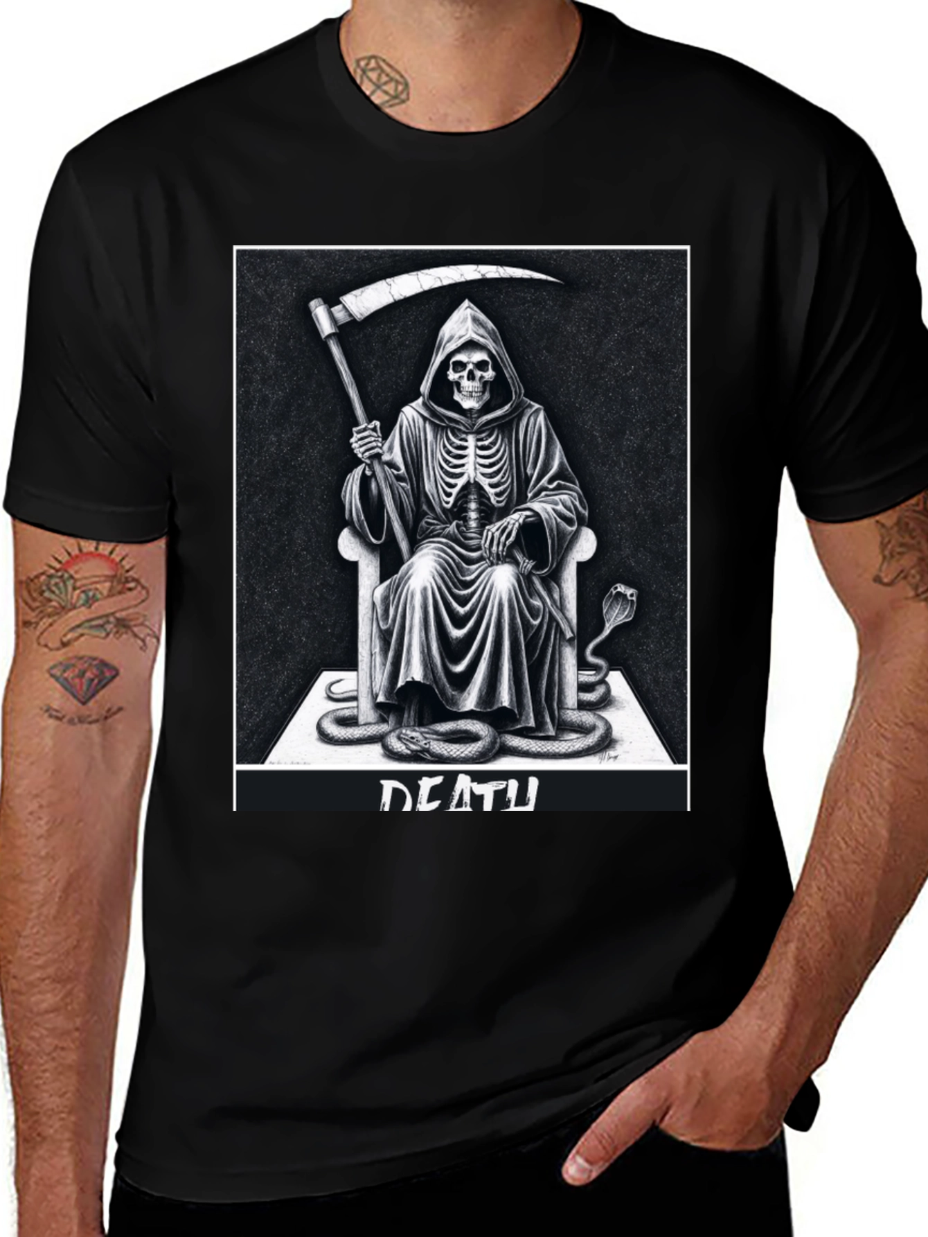 Grim Reaper Graphic Tee - Death Design T-Shirt
