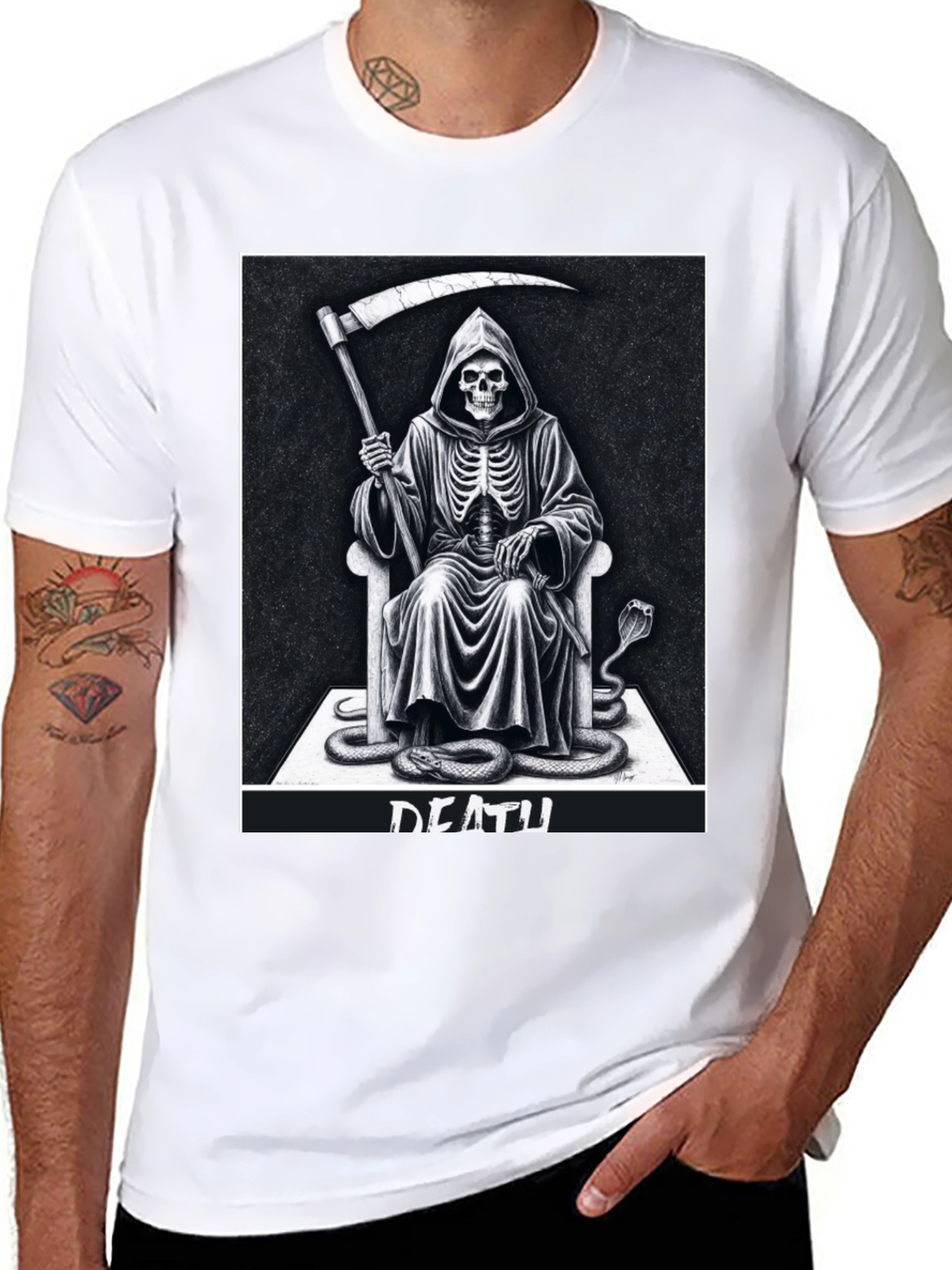 Grim Reaper Graphic Tee - Death Design T-Shirt