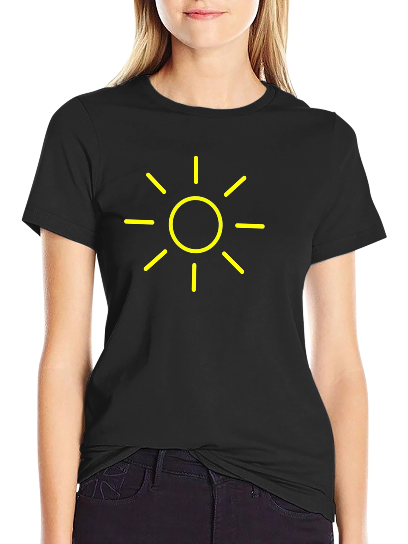 Sunny Graphic Tee - Black Cotton Casual Shirt