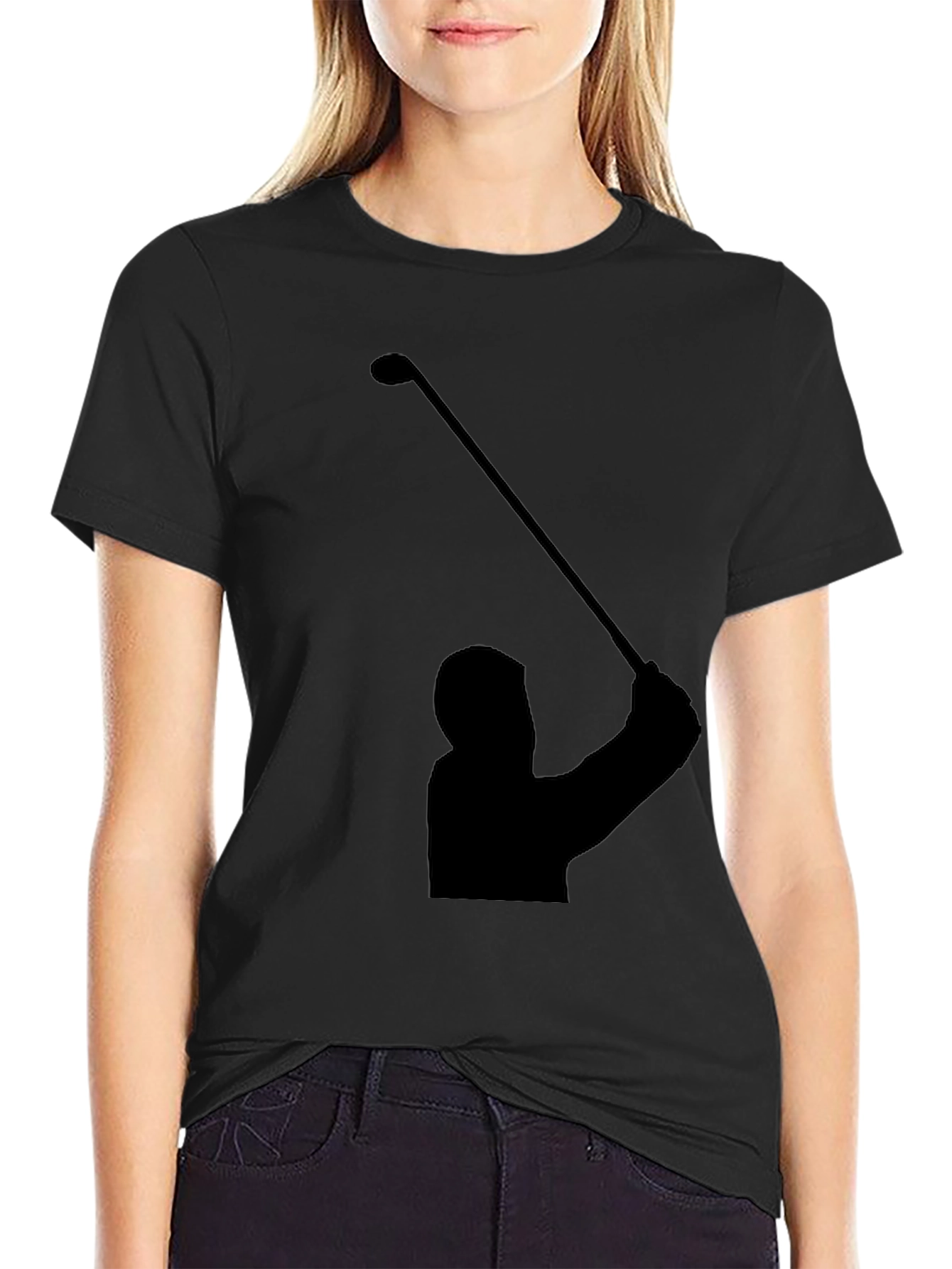 Golf Swing Silhouette Tee - Black Graphic T-Shirt