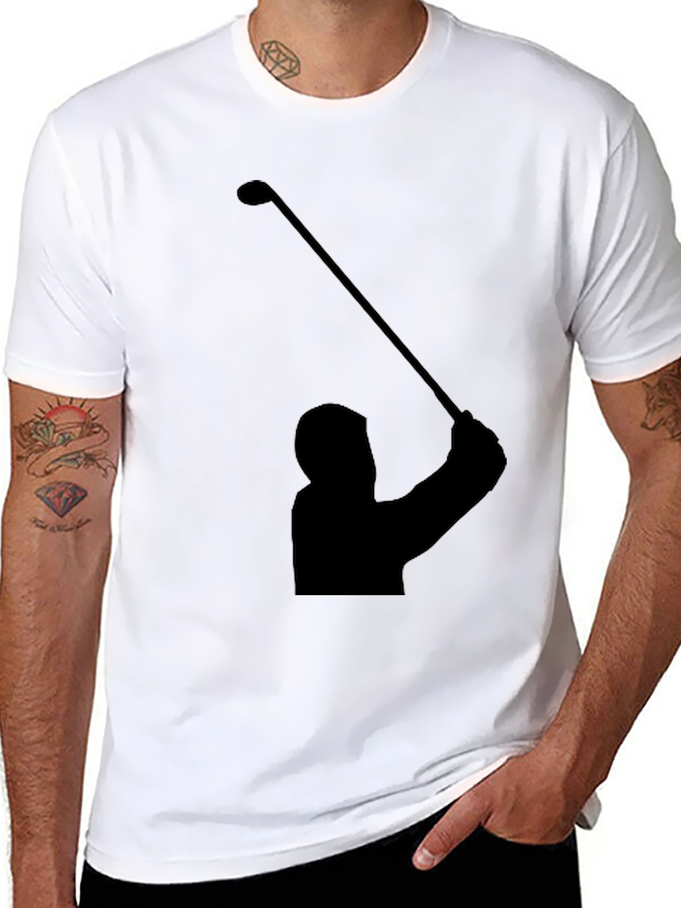 Golf Swing Silhouette Tee - Black Graphic T-Shirt