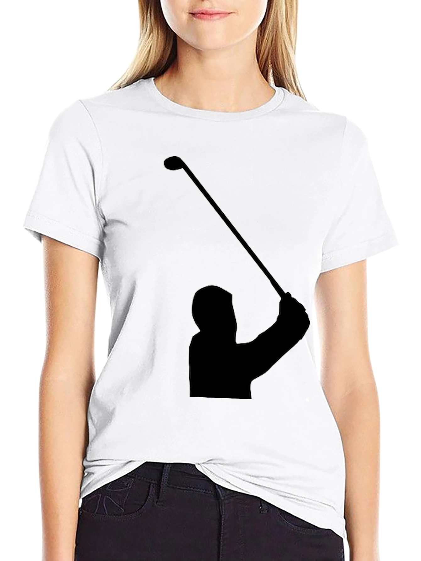 Golf Swing Silhouette Tee - Black Graphic T-Shirt