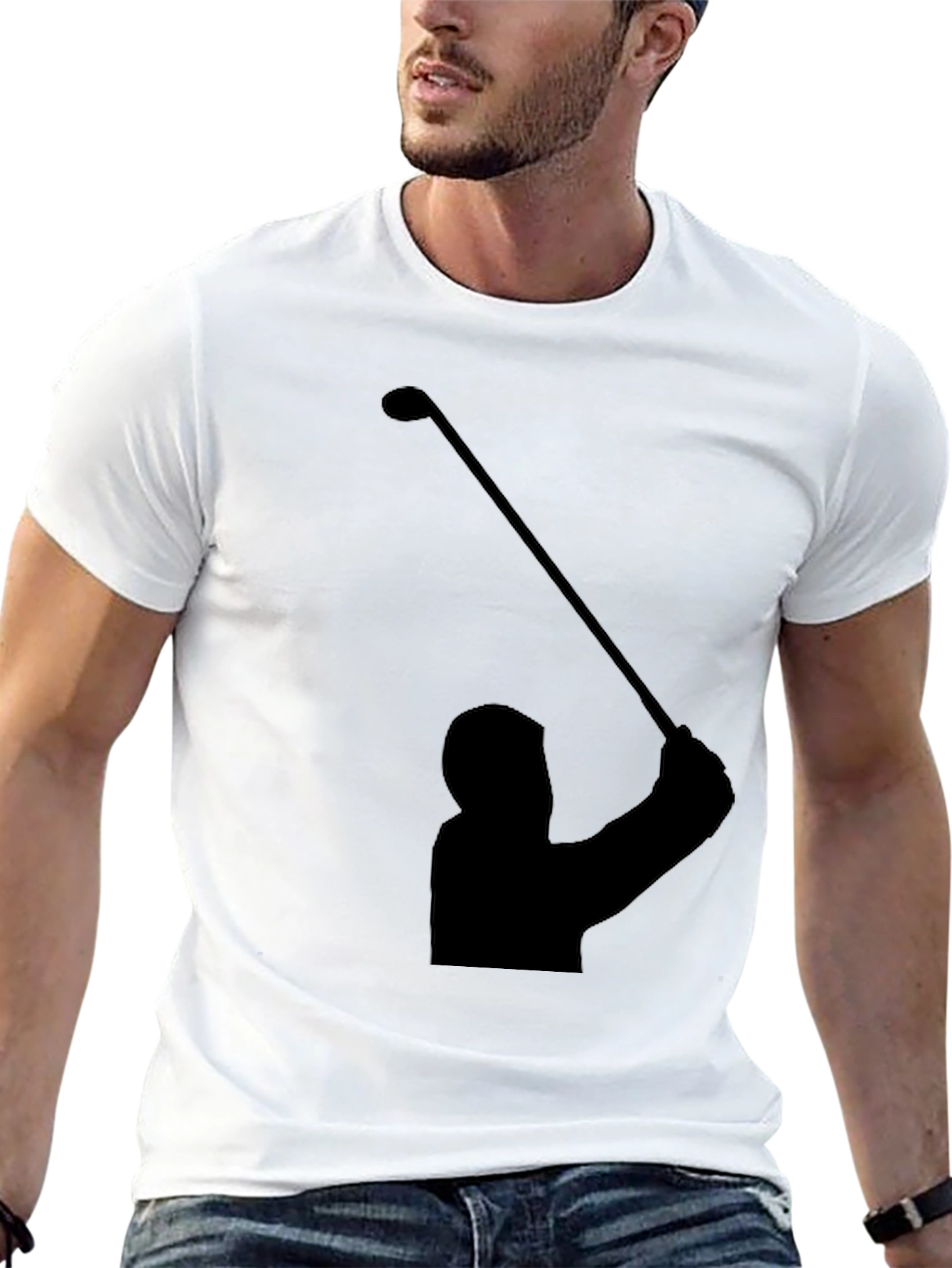 Golf Swing Silhouette Tee - Black Graphic T-Shirt