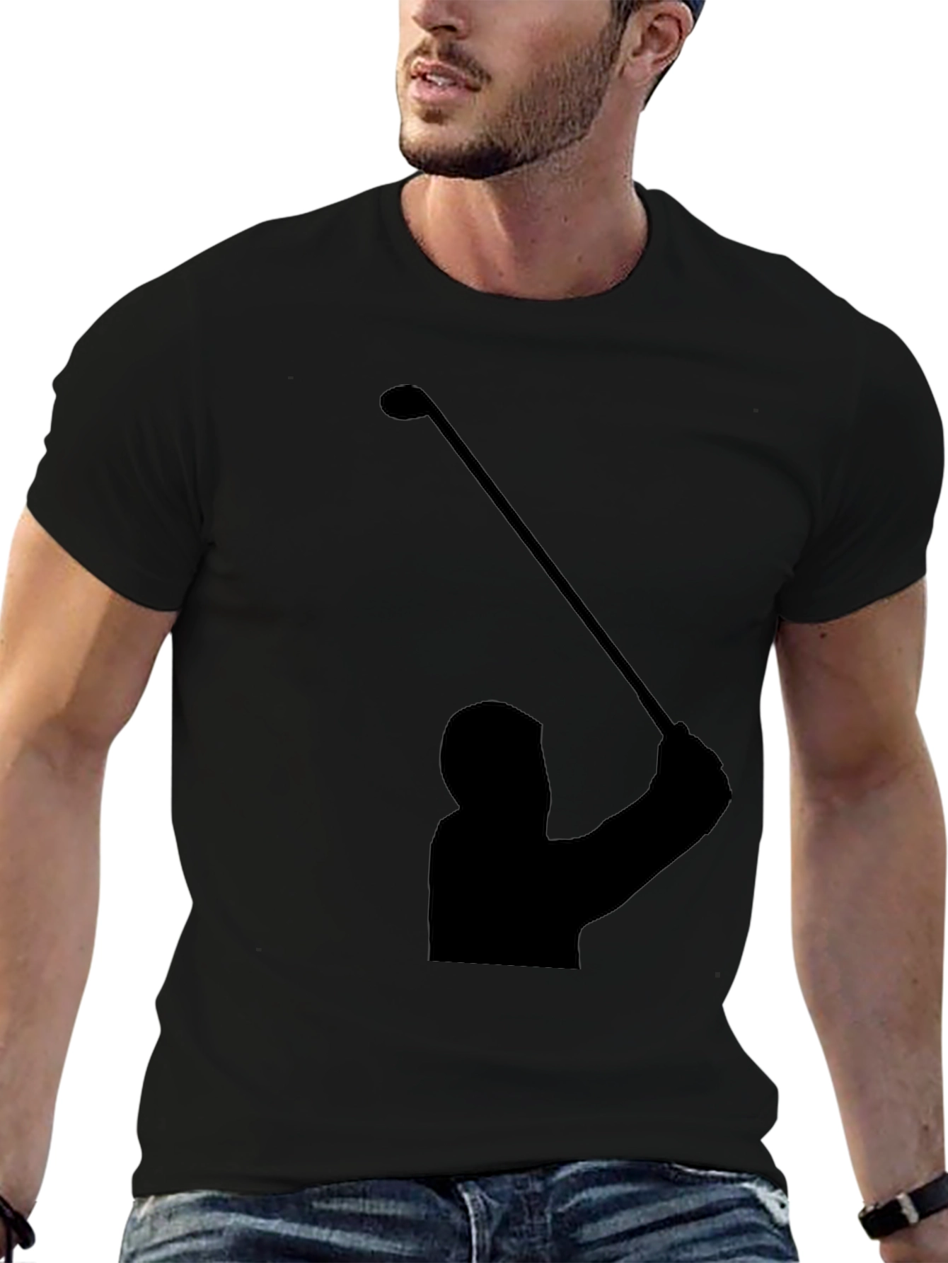 Golf Swing Silhouette Tee - Black Graphic T-Shirt