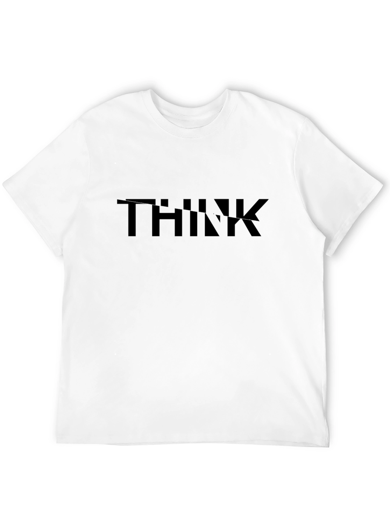 Black THINK Graphic T-Shirt Casual Wear