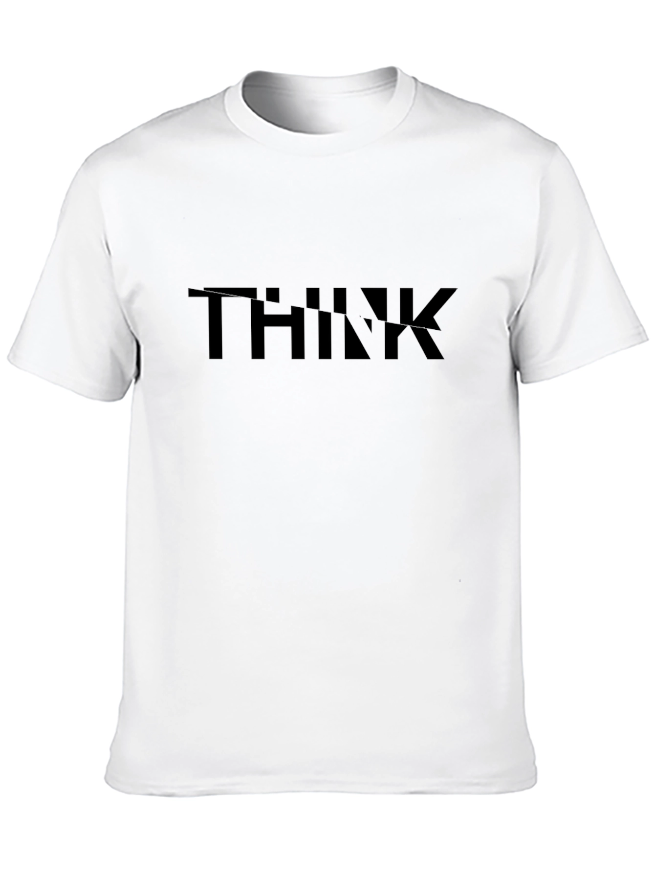 Black THINK Graphic T-Shirt Casual Wear