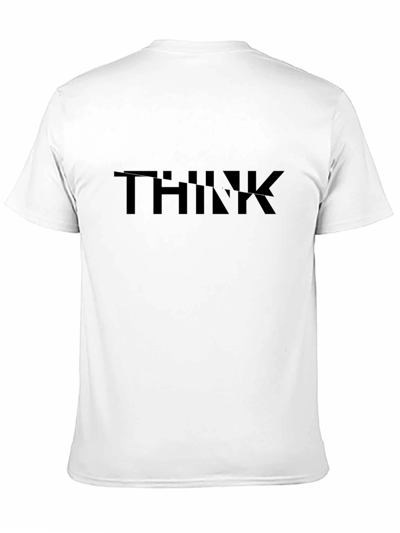 Black THINK Graphic T-Shirt Casual Wear