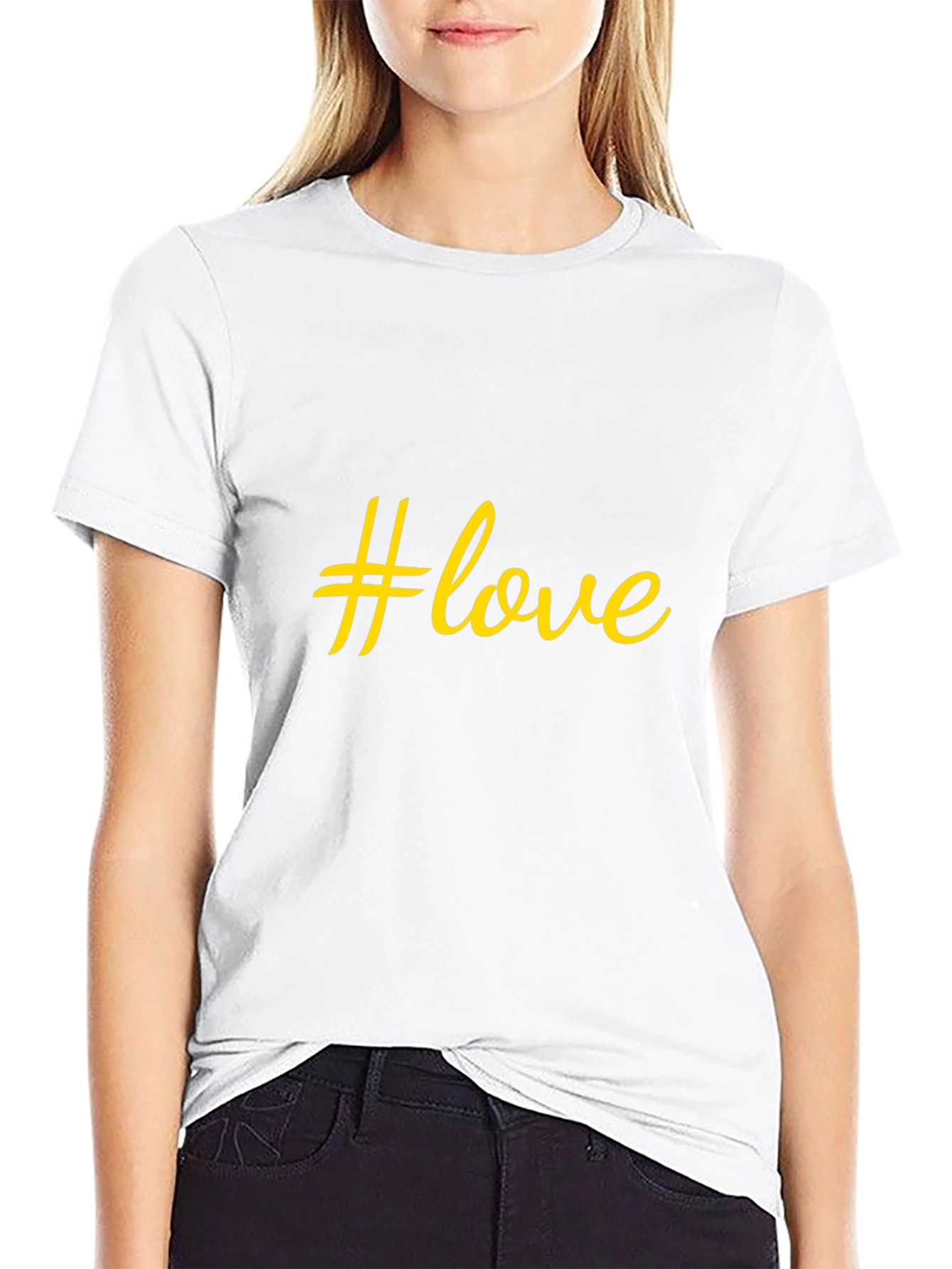 #Love Graphic Black T-Shirt - Stylish Casual Wear