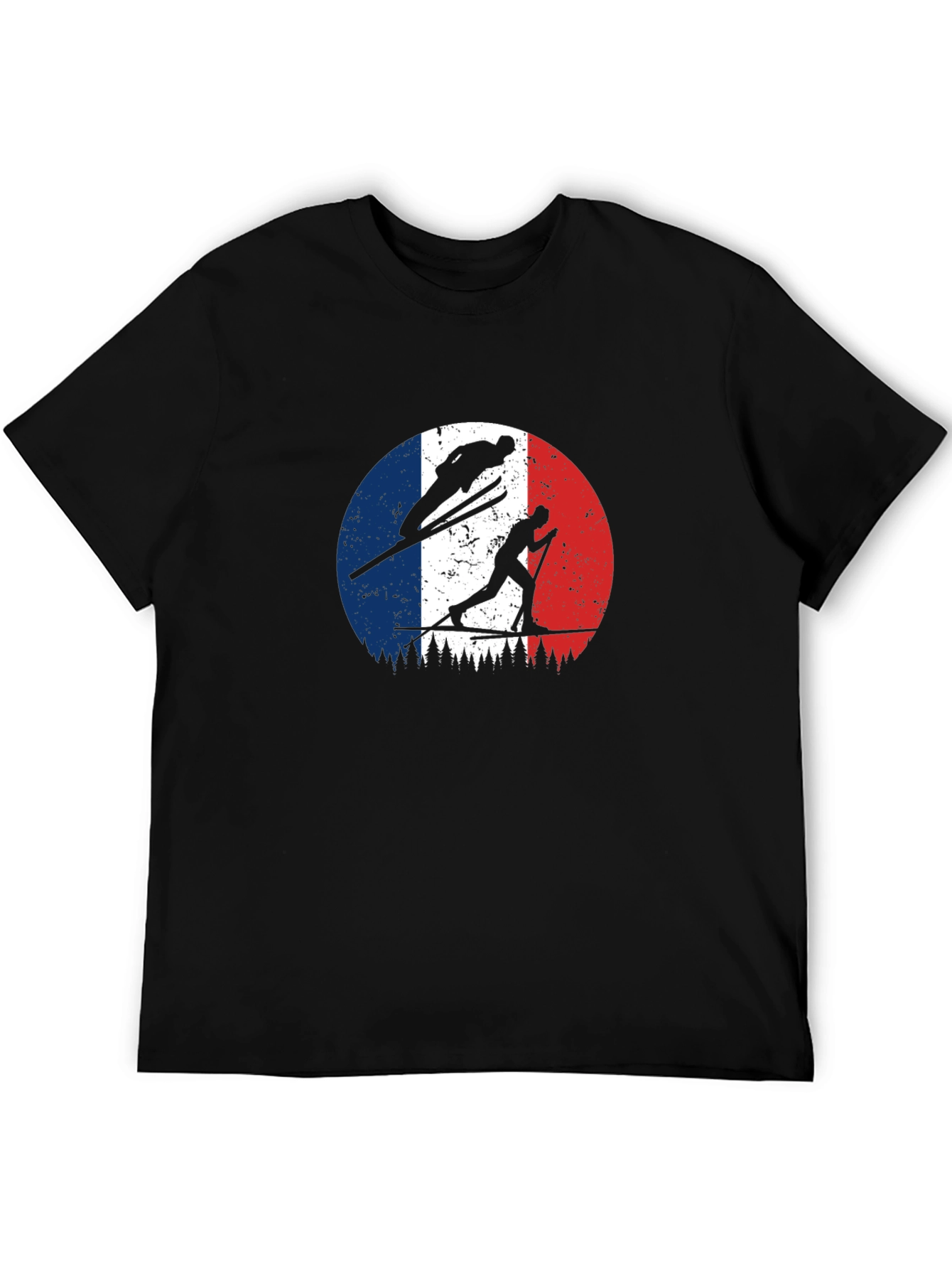 French Ski Team Silhouette Graphic T-Shirt