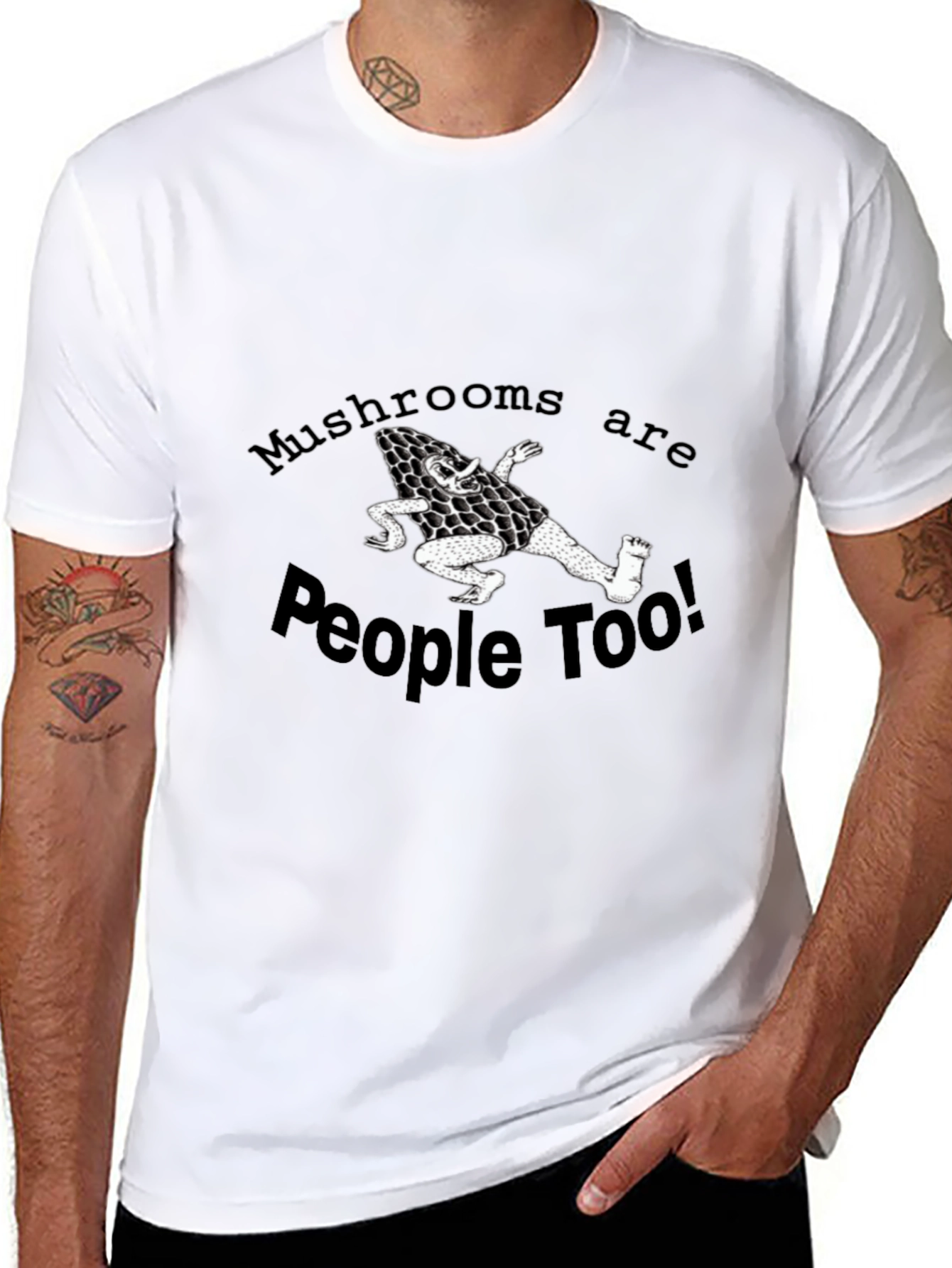 Mushrooms Are People Too! Graphic Tee - Black