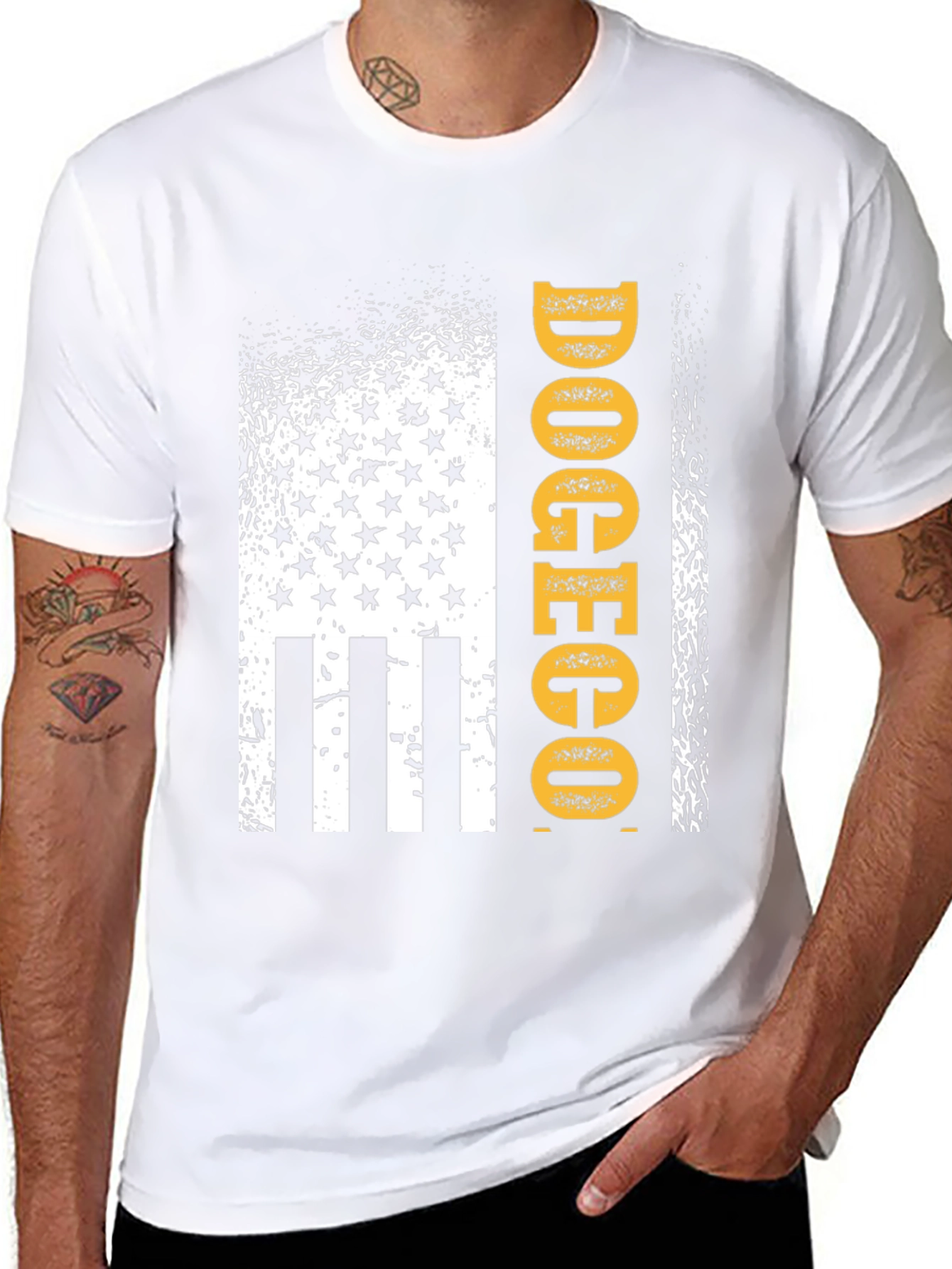 DOGECO Funny Graphic Tee American Flag Style