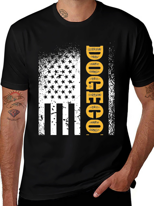 DOGECO Funny Graphic Tee American Flag Style