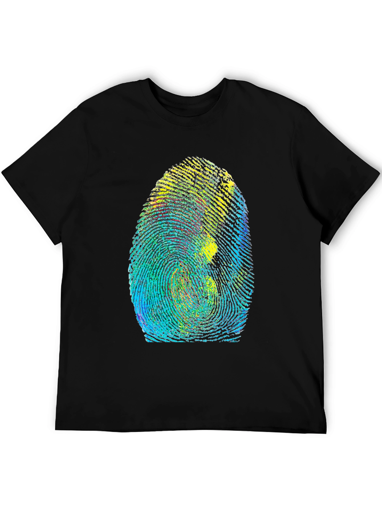 Unique Fingerprint Graphic Tee - Black