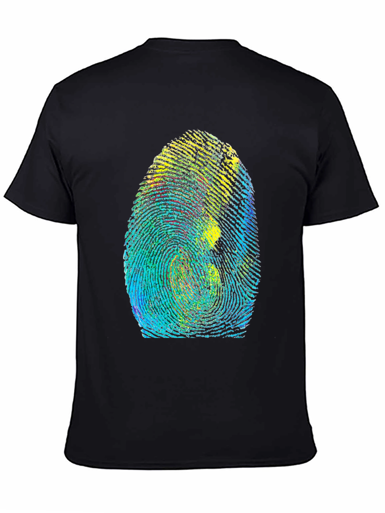 Unique Fingerprint Graphic Tee - Black