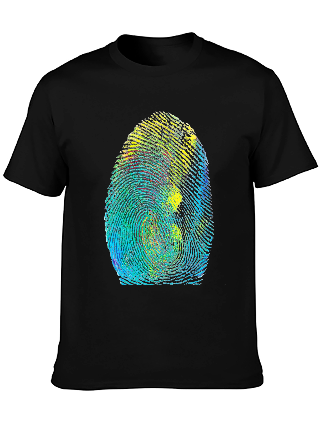 Unique Fingerprint Graphic Tee - Black