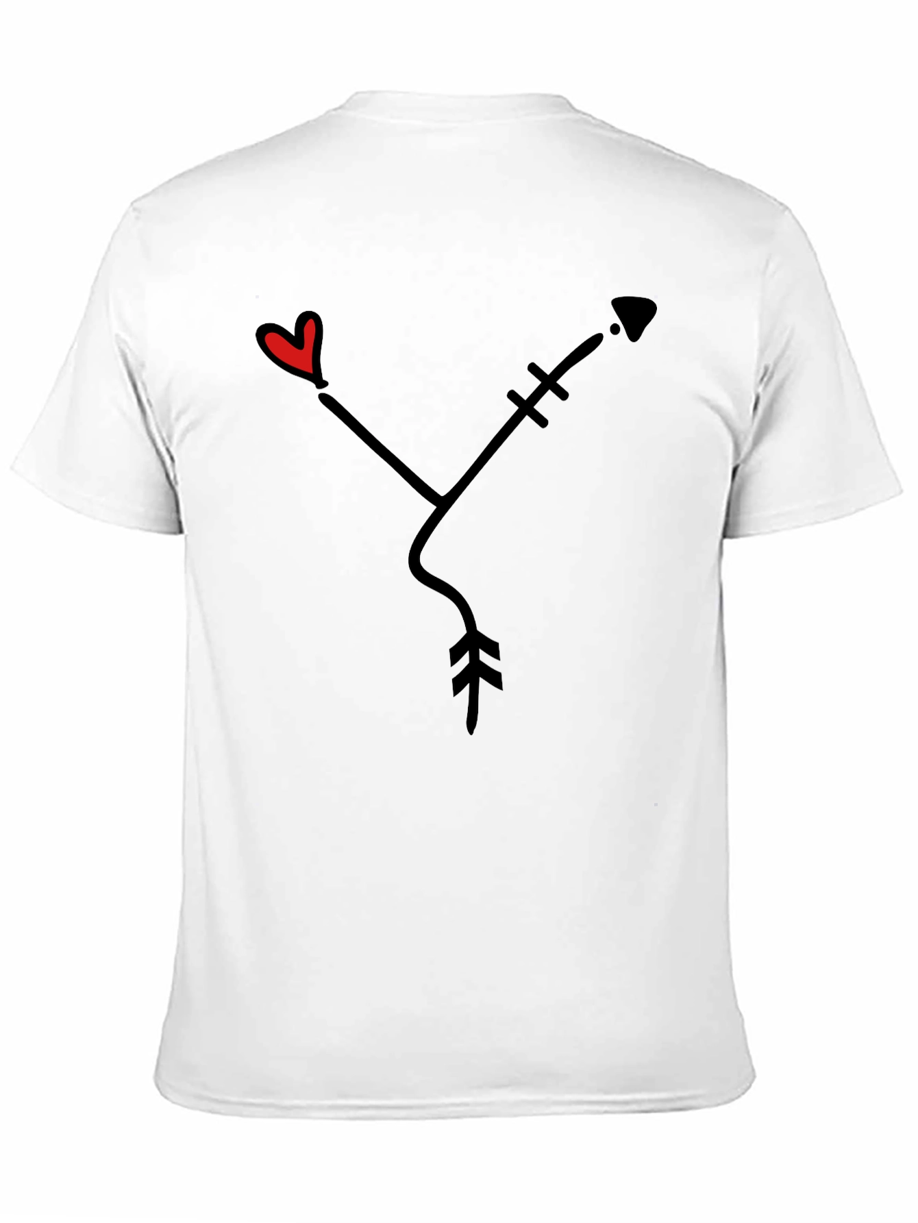 Heart Arrow Graphic Tee - Black Casual Shirt