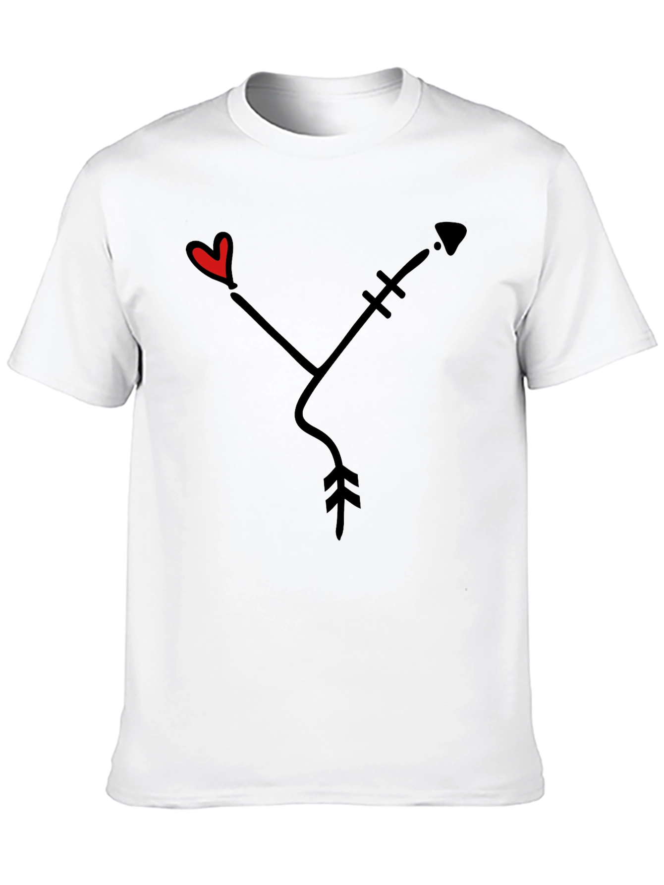 Heart Arrow Graphic Tee - Black Casual Shirt