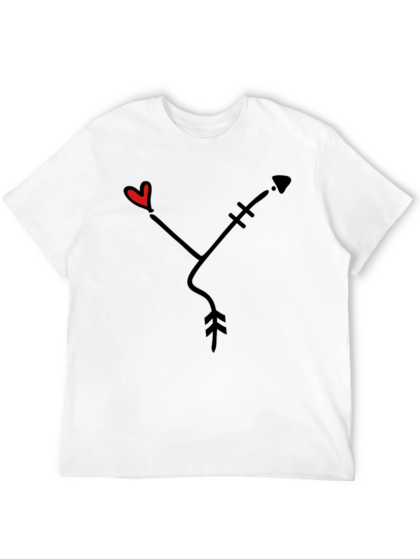 Heart Arrow Graphic Tee - Black Casual Shirt