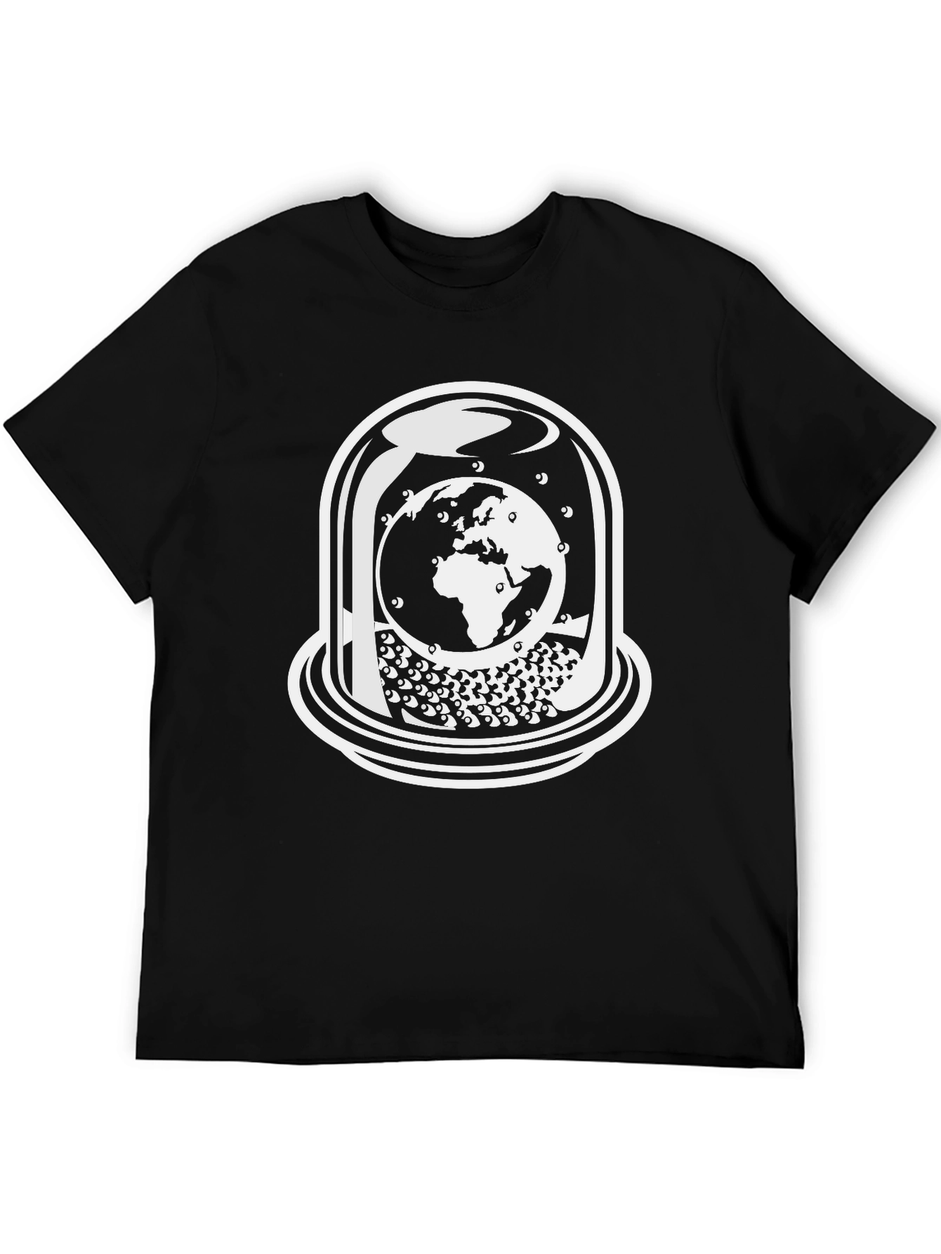 Globe in Glass Dome Black T-Shirt