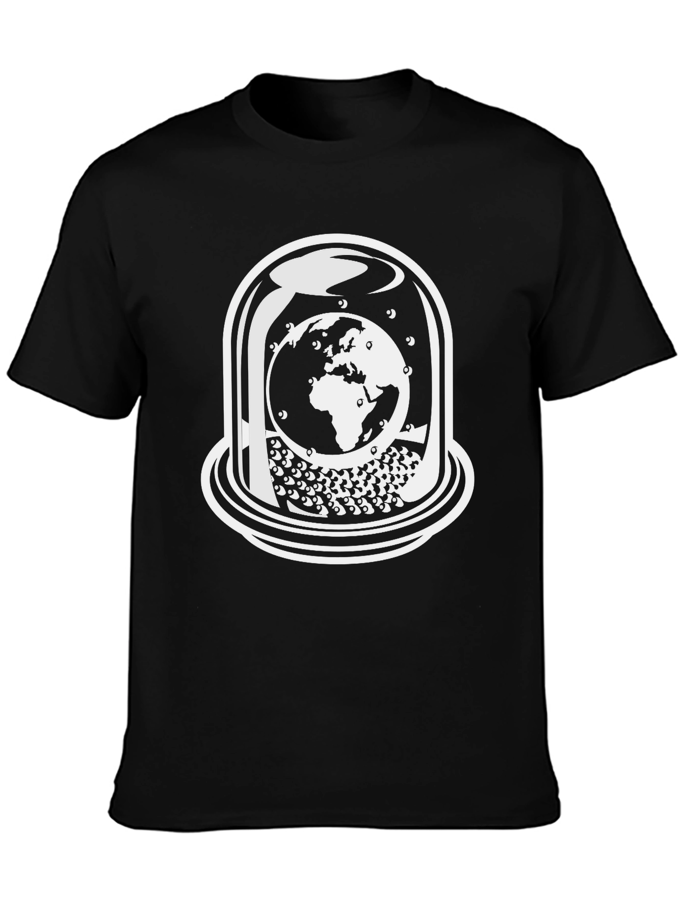 Globe in Glass Dome Black T-Shirt