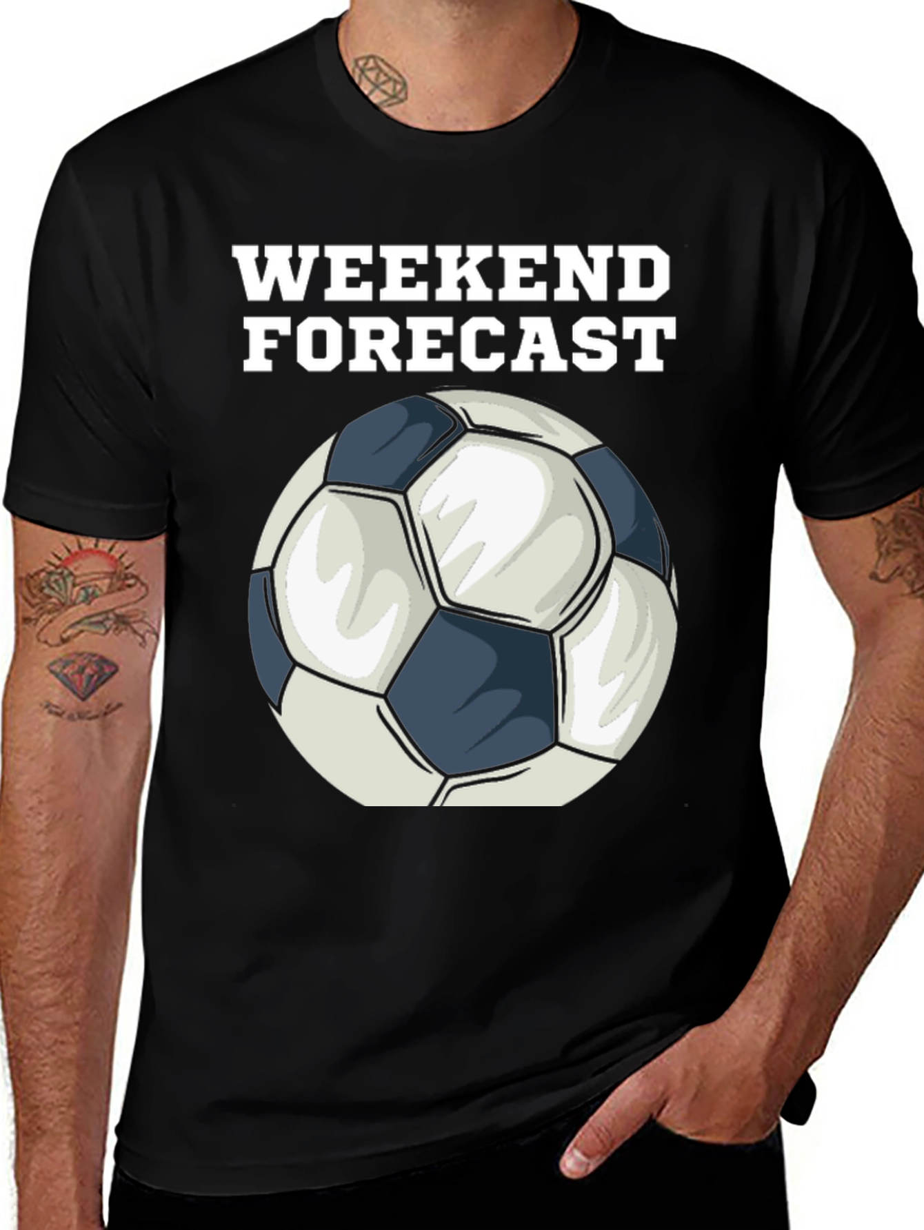 Weekend Forecast Soccer Ball Graphic T-Shirt