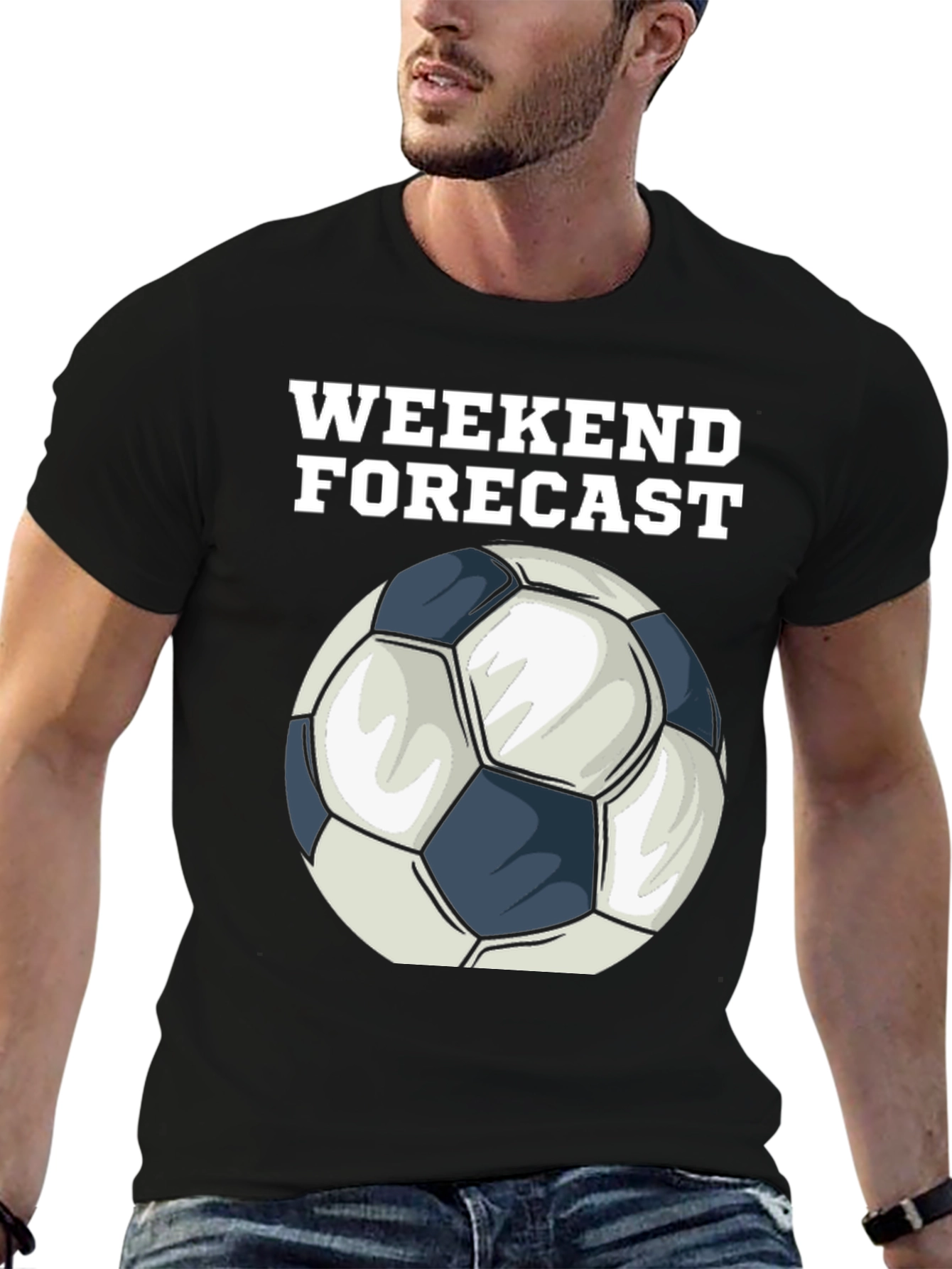 Weekend Forecast Soccer Ball Graphic T-Shirt