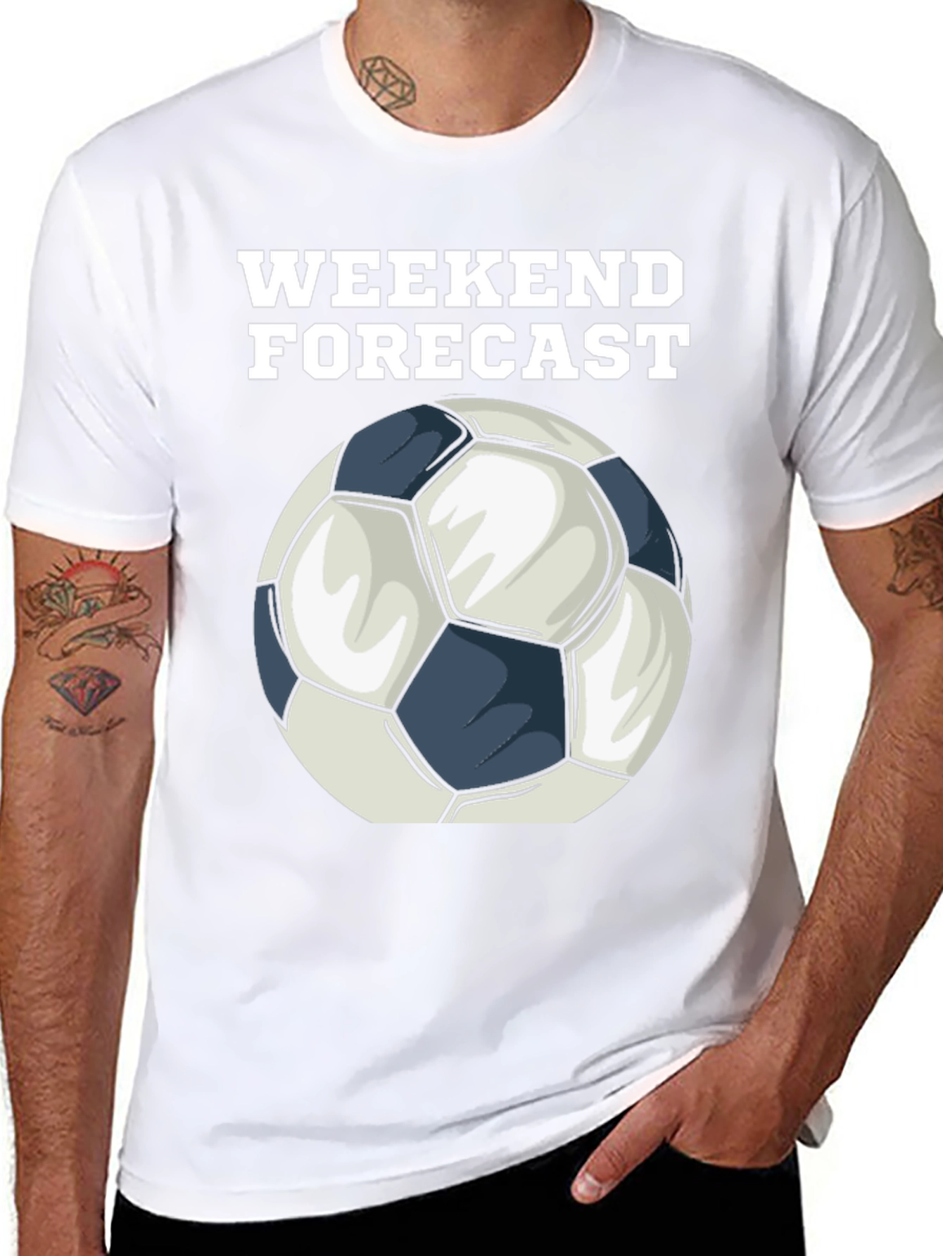 Weekend Forecast Soccer Ball Graphic T-Shirt