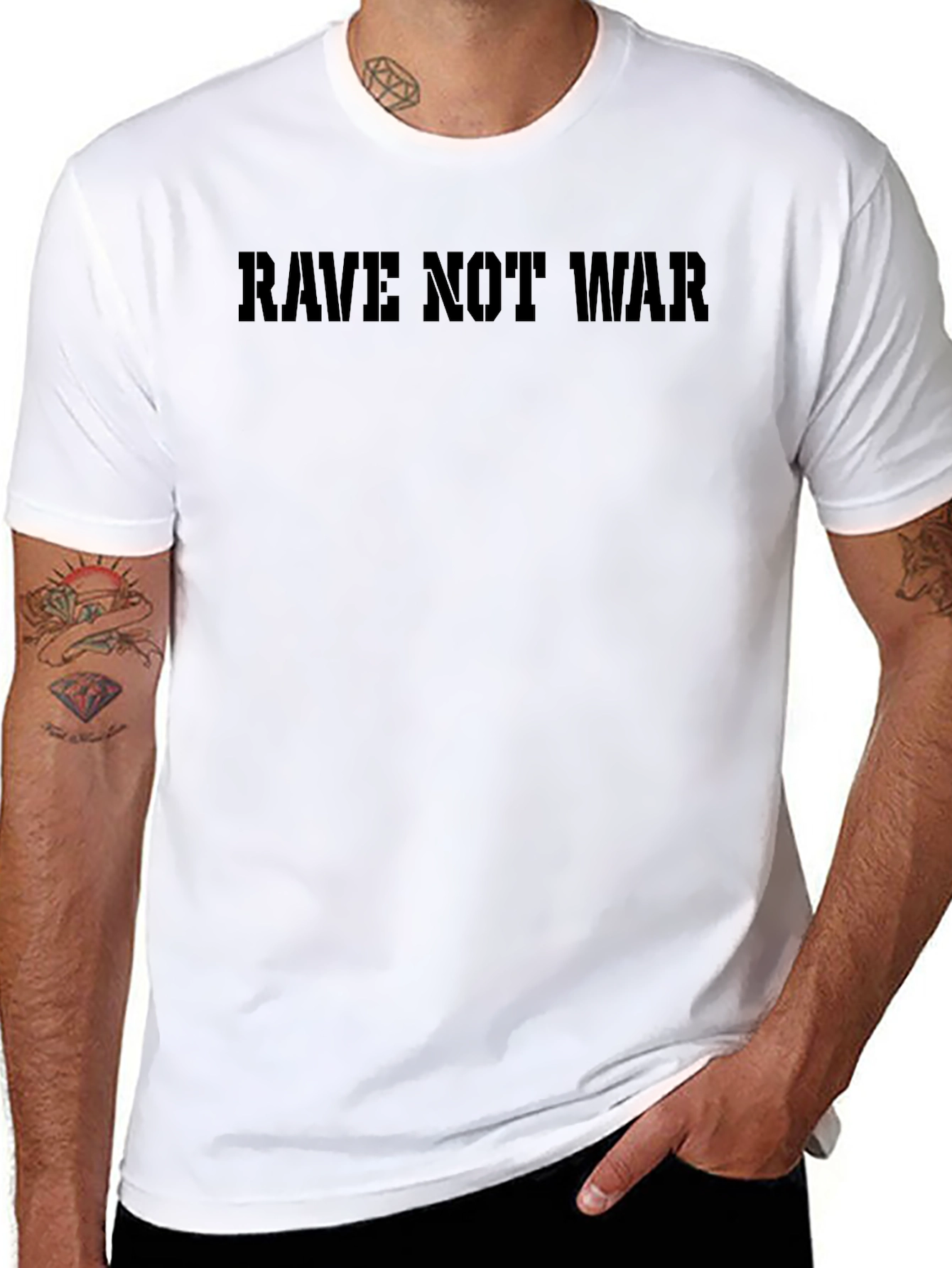 Rave Not War Black Graphic Tee