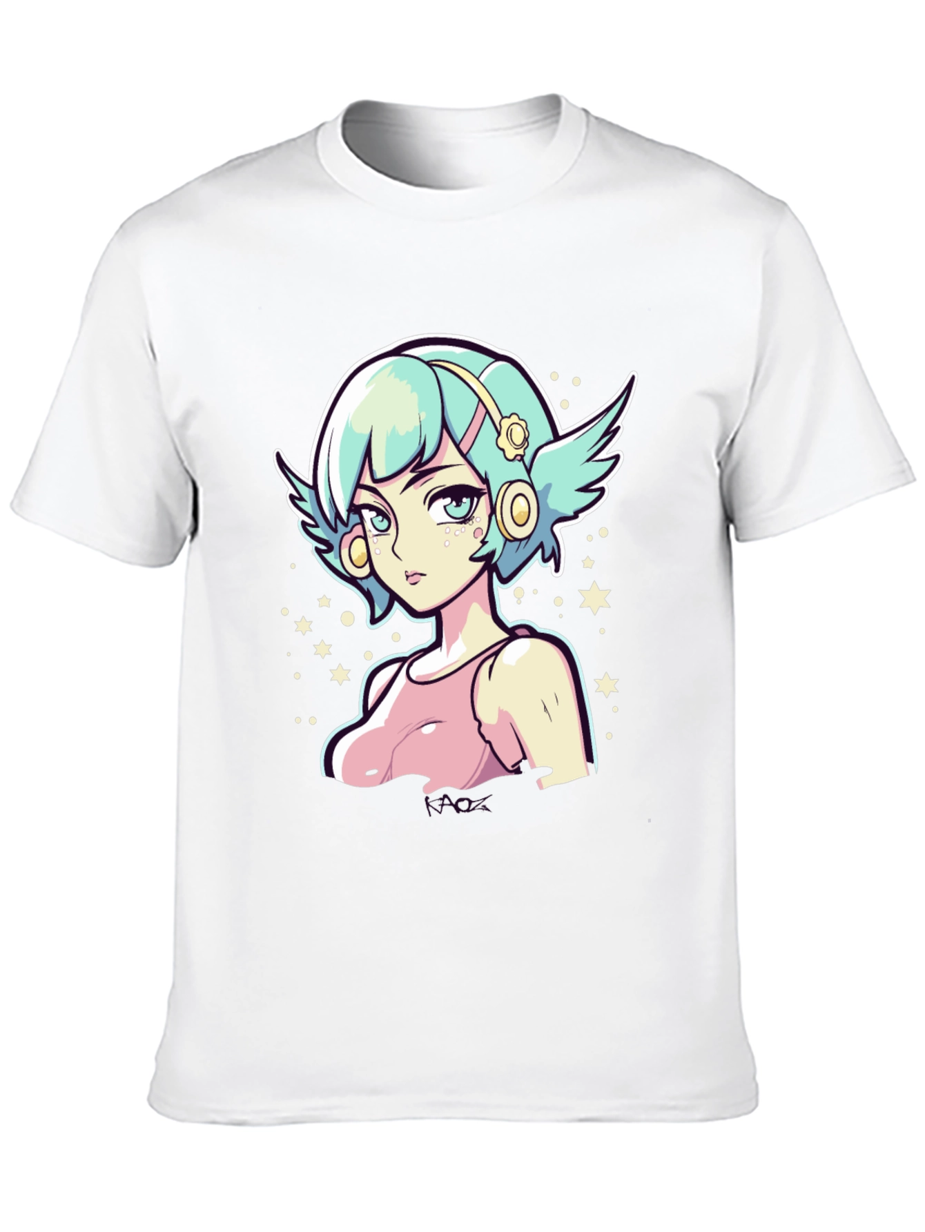 Anime Girl Graphic Tee - Black Cotton Shirt
