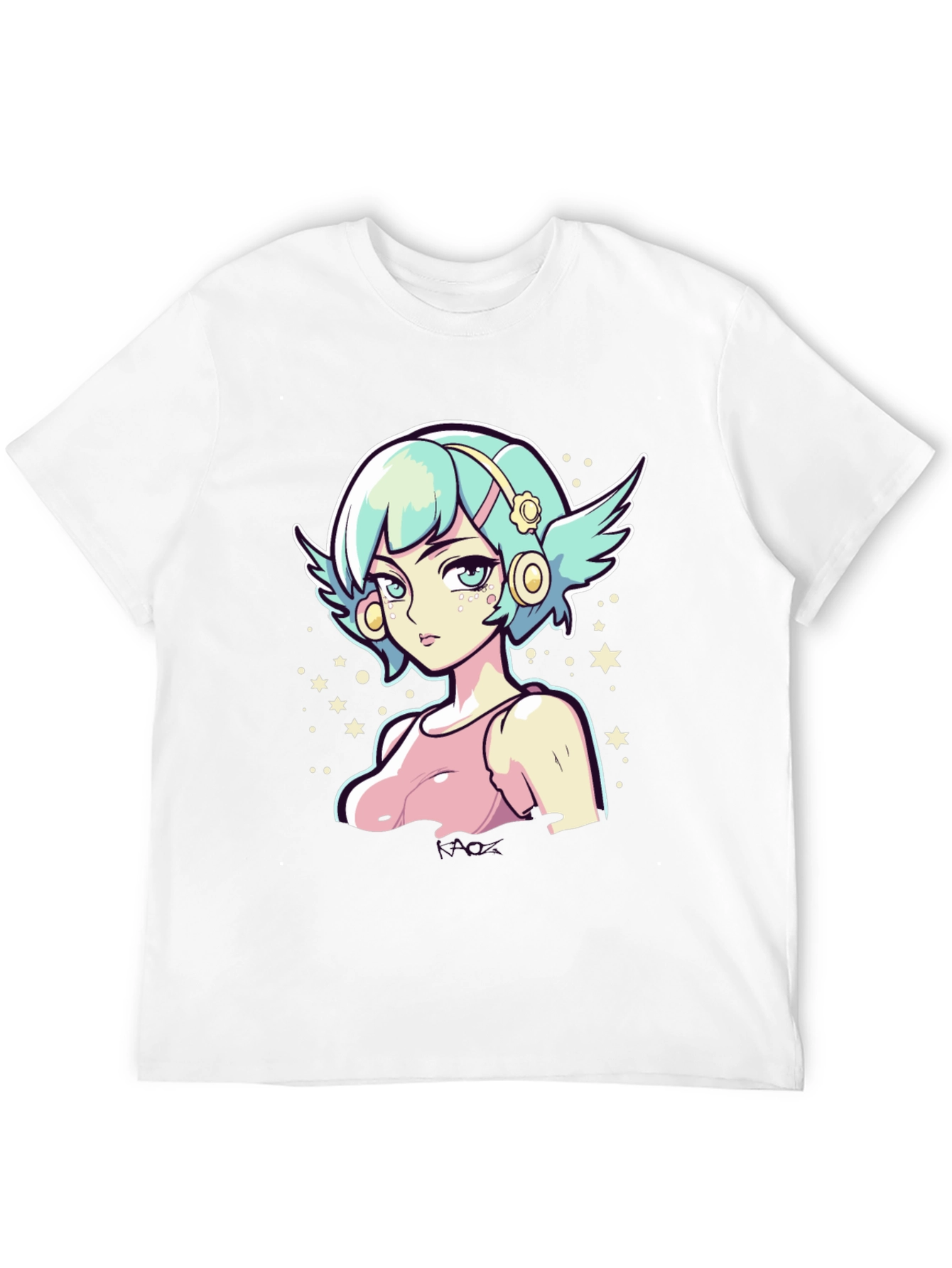 Anime Girl Graphic Tee - Black Cotton Shirt