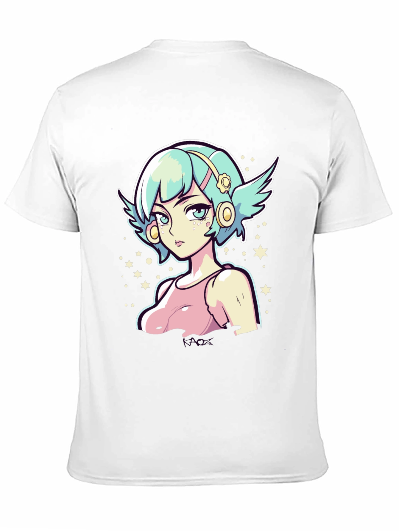 Anime Girl Graphic Tee - Black Cotton Shirt