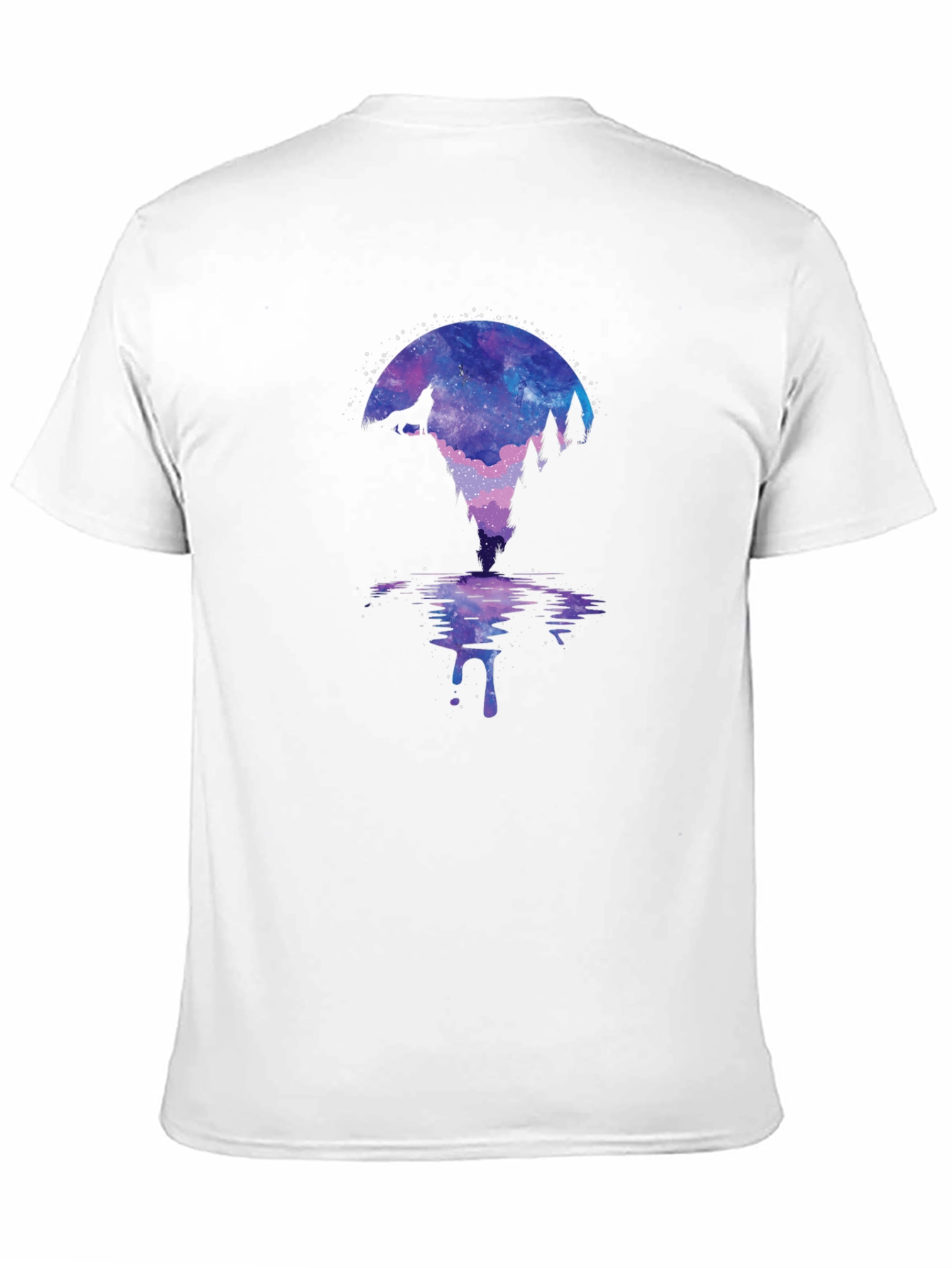 Galaxy Wolf Silhouette Graphic Tee - Mens Black T-Shirt
