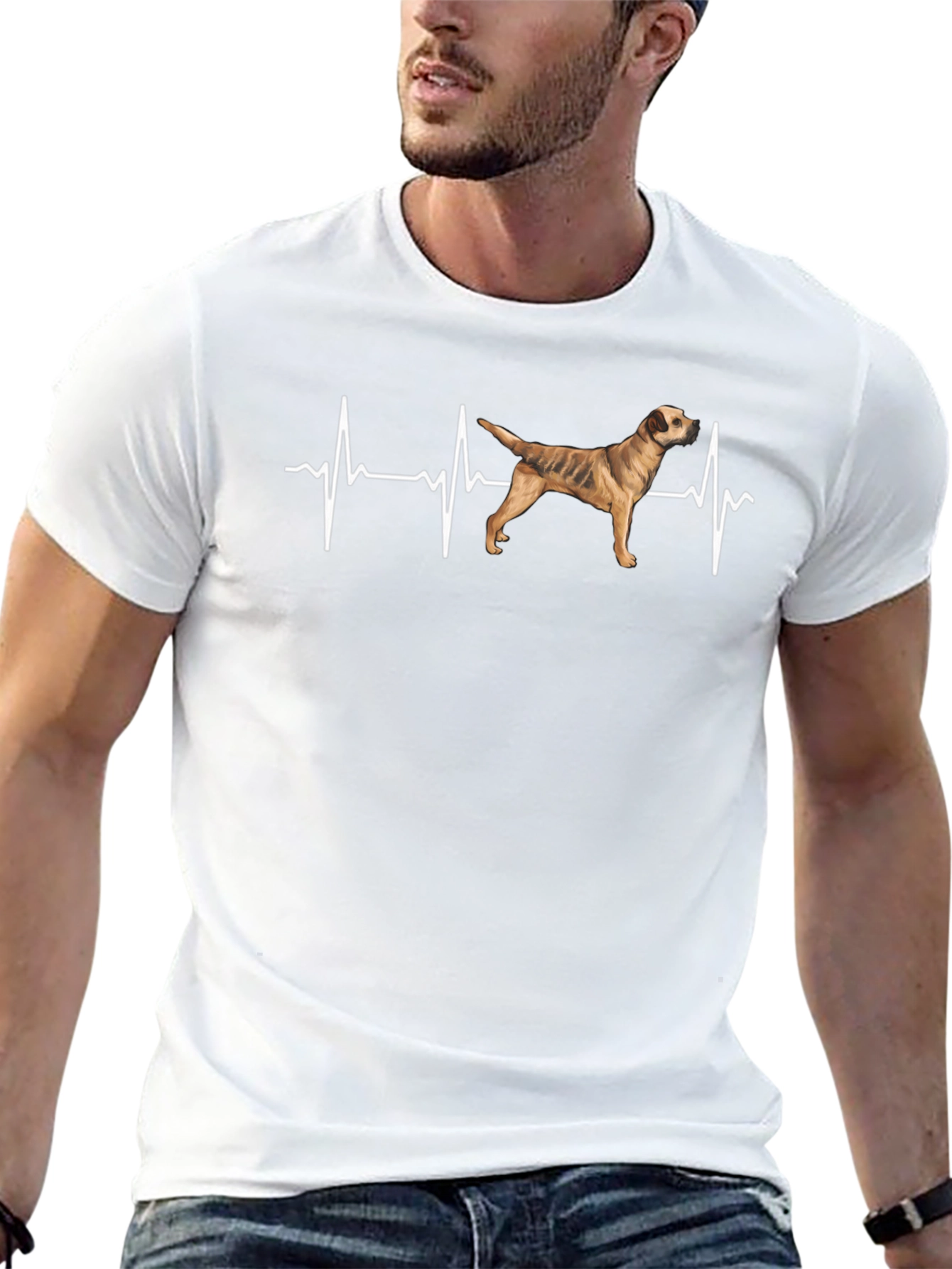 Dog Heartbeat T-Shirt - Black