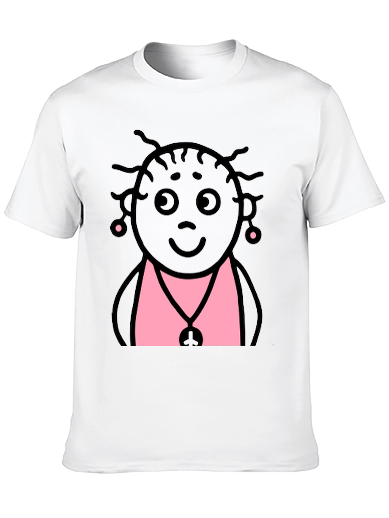Fun Cartoon Graphic Print Black T-Shirt