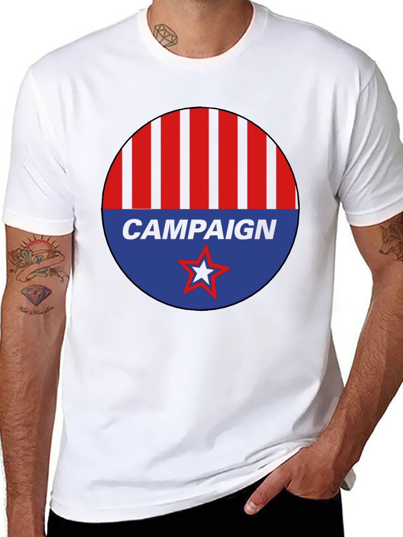 Campaign Graphic Tee - Red Blue Black
