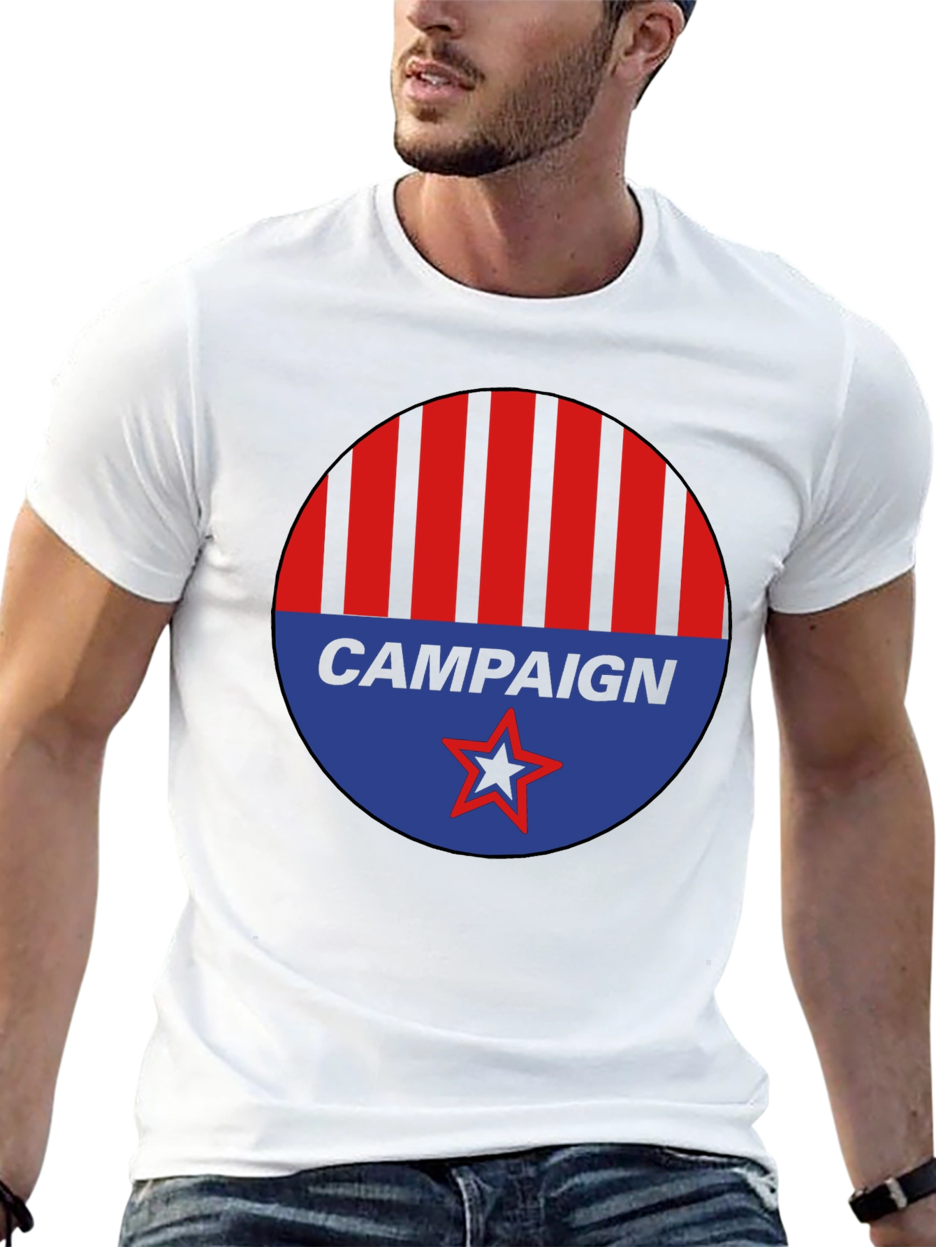 Campaign Graphic Tee - Red Blue Black