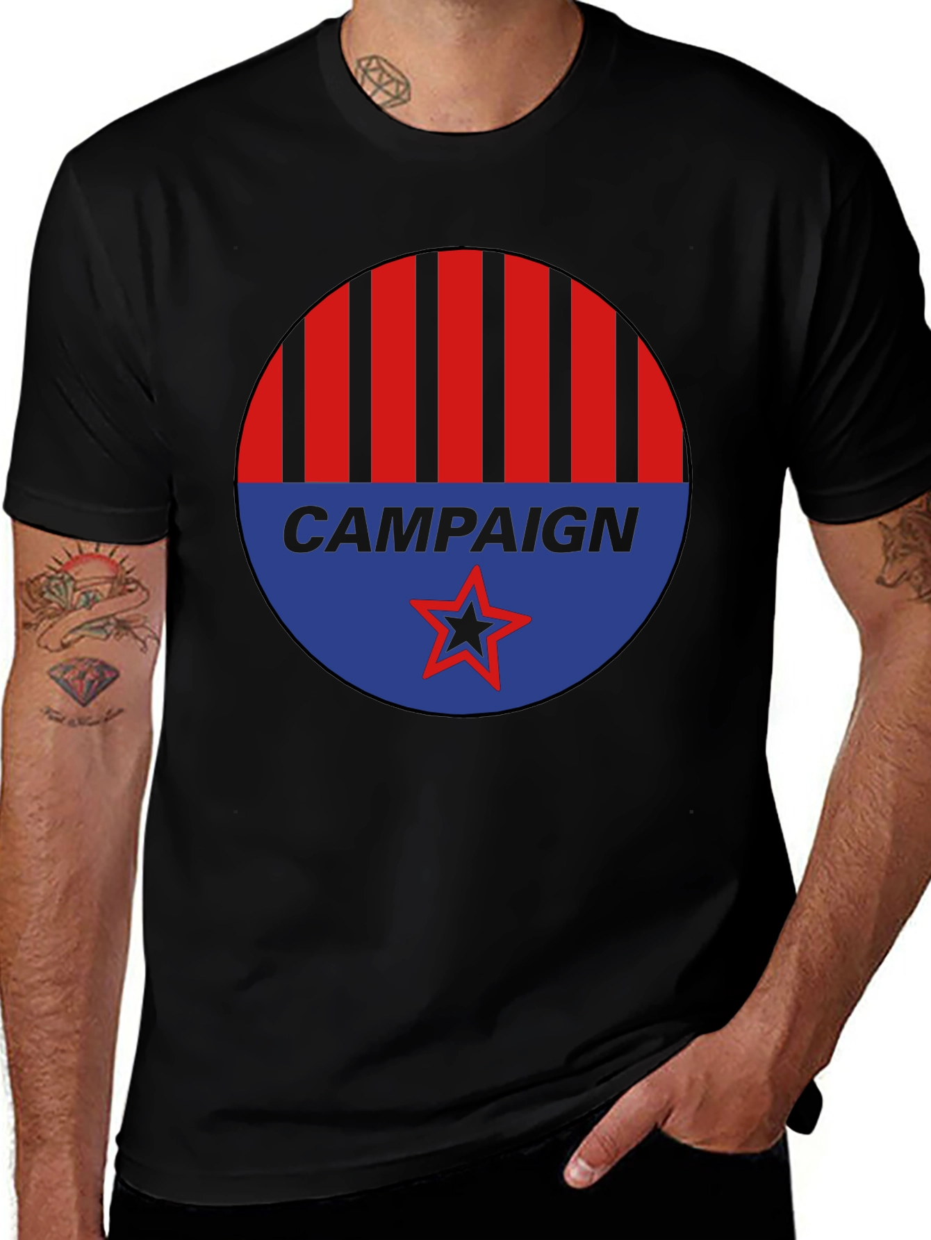 Campaign Graphic Tee - Red Blue Black