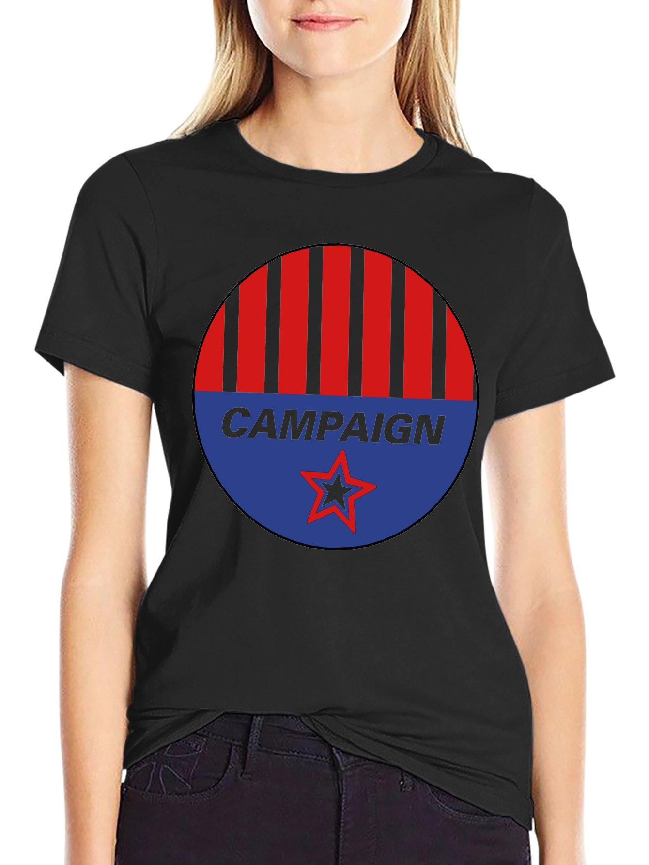 Campaign Graphic Tee - Red Blue Black