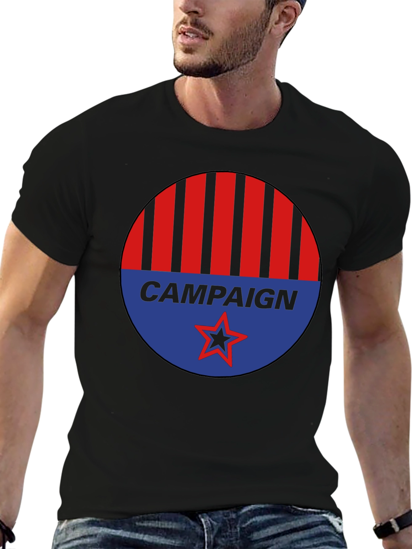 Campaign Graphic Tee - Red Blue Black