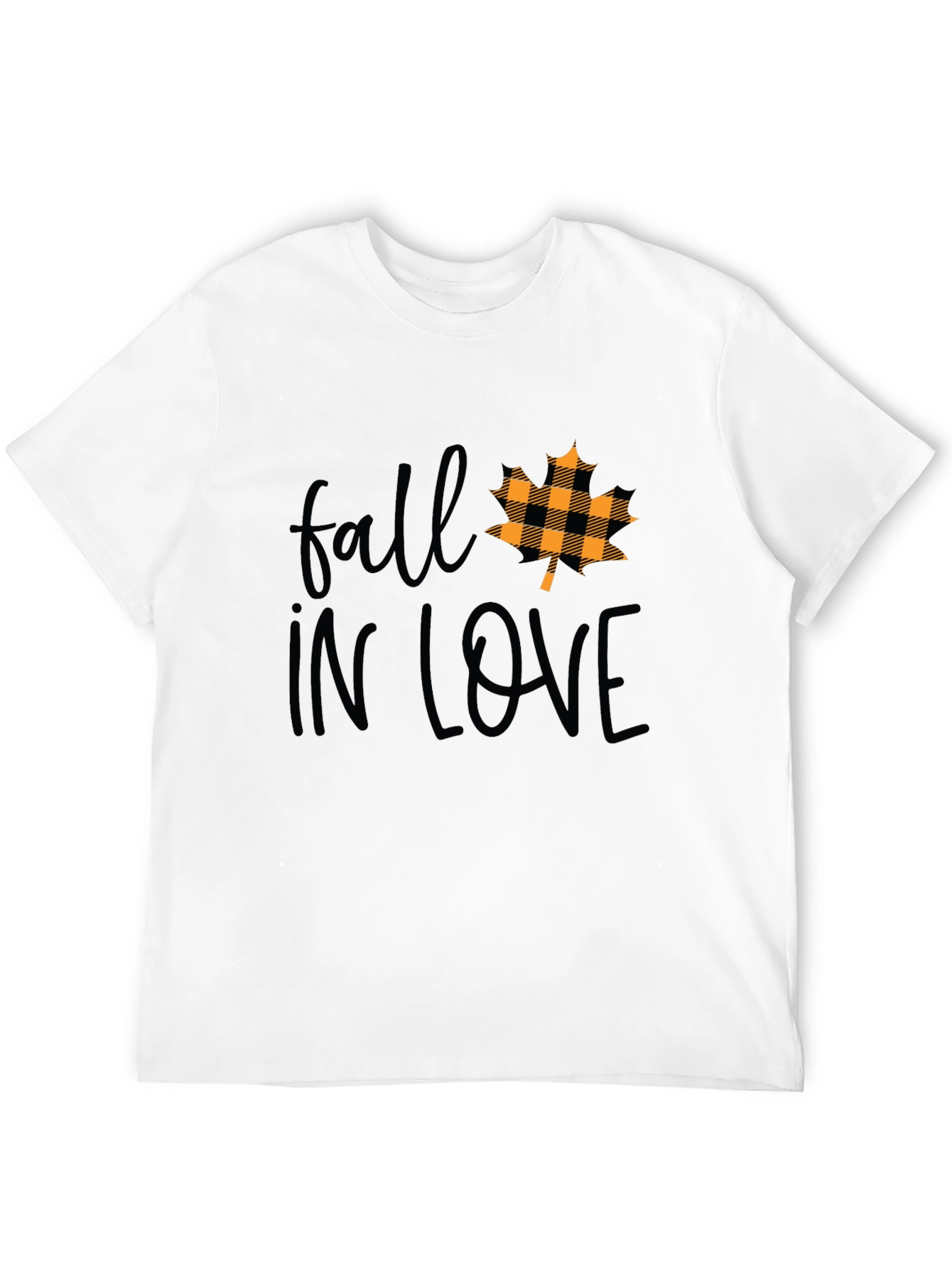Fall In Love Maple Leaf Plaid T-Shirt