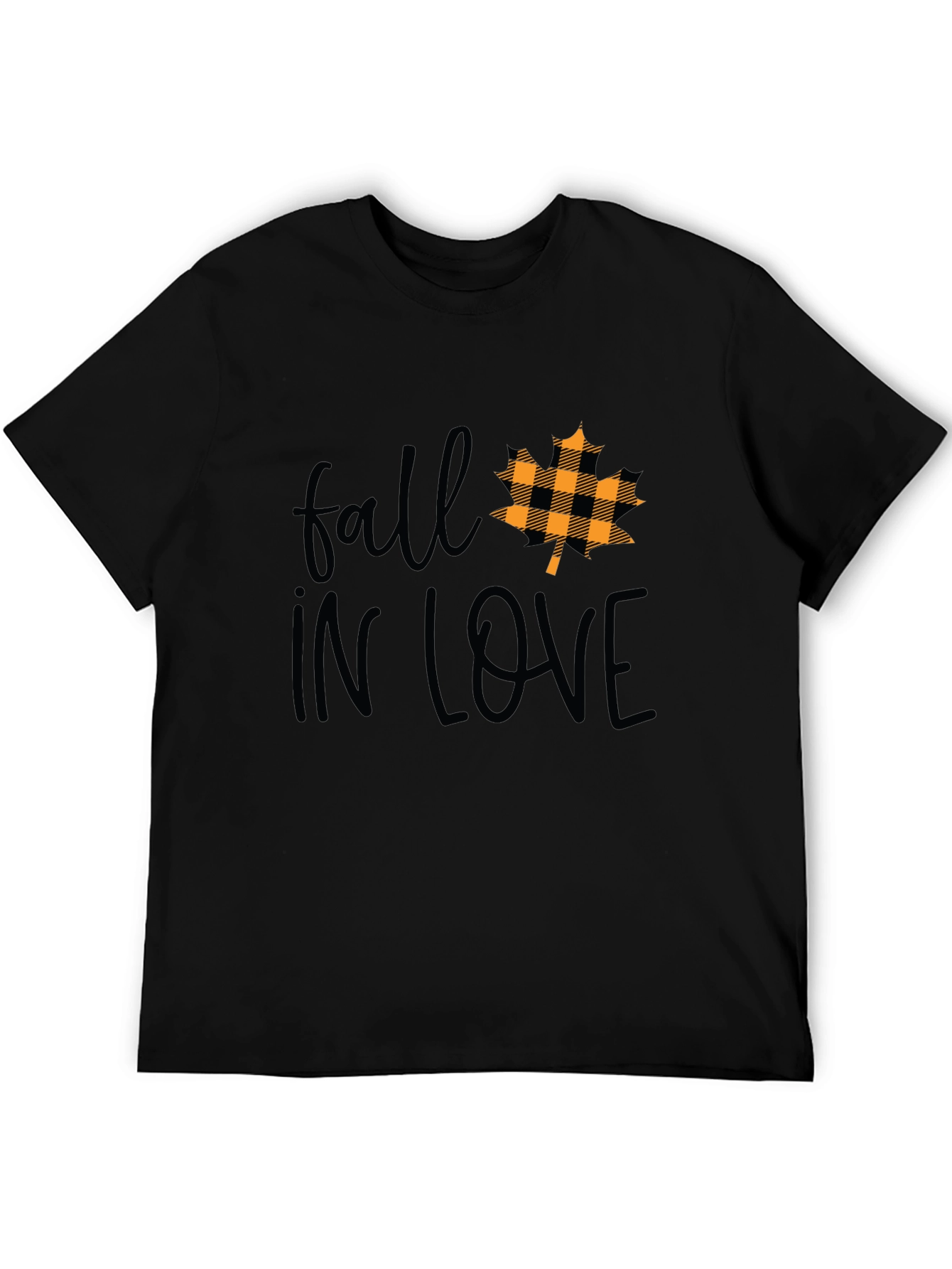Fall In Love Maple Leaf Plaid T-Shirt