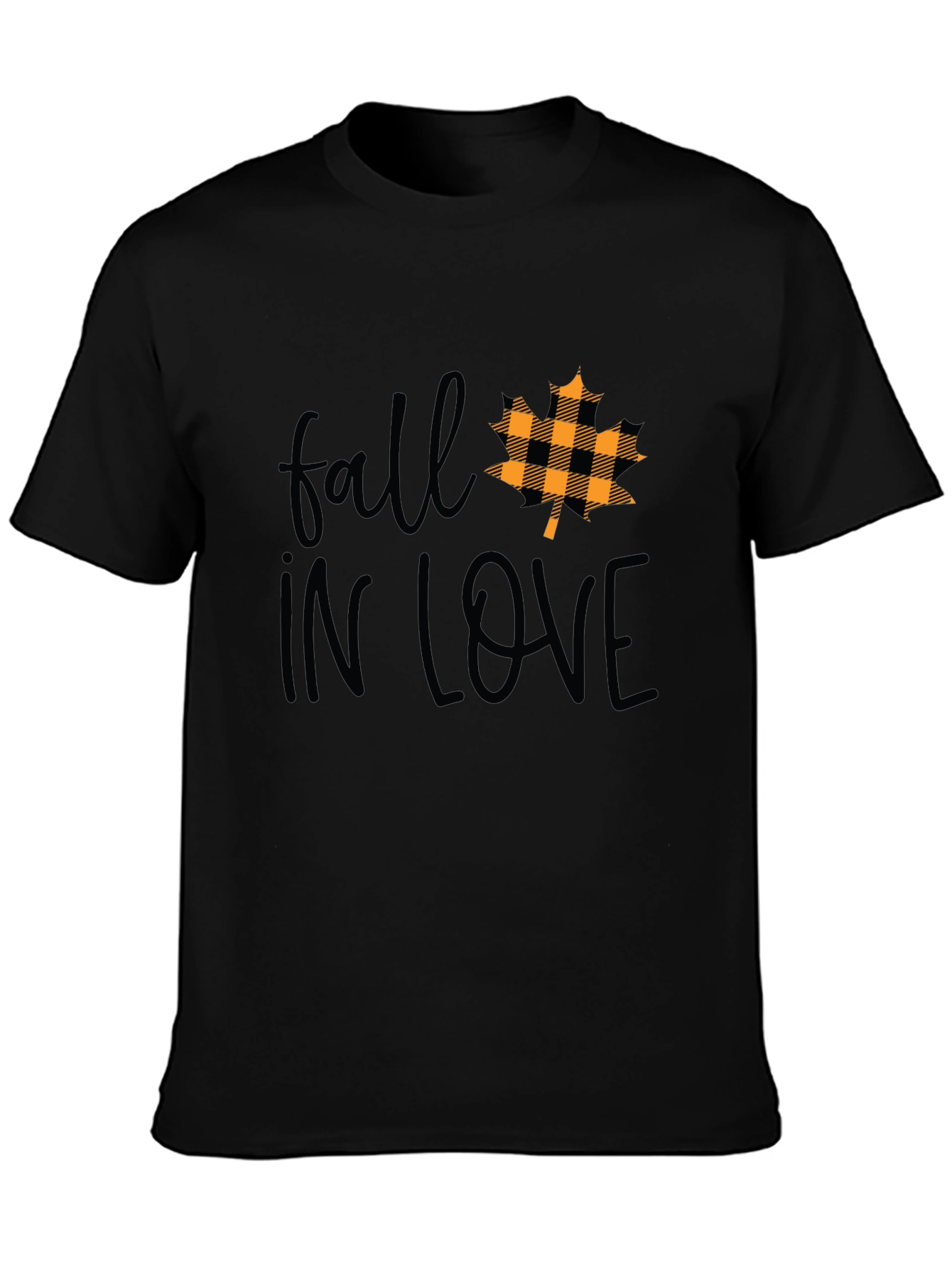 Fall In Love Maple Leaf Plaid T-Shirt